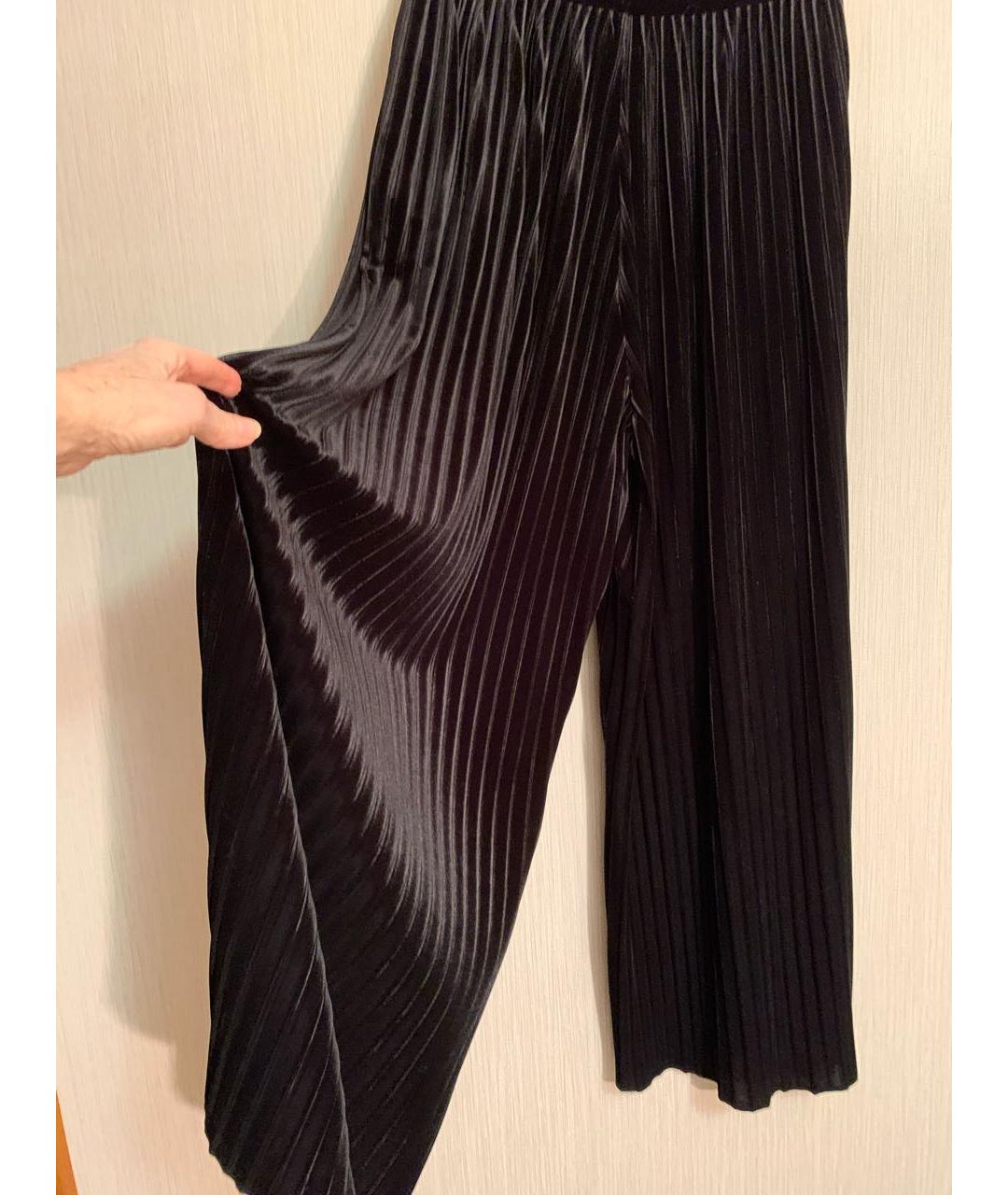 BALMAIN Черные бархатные брюки широкие, фото 2