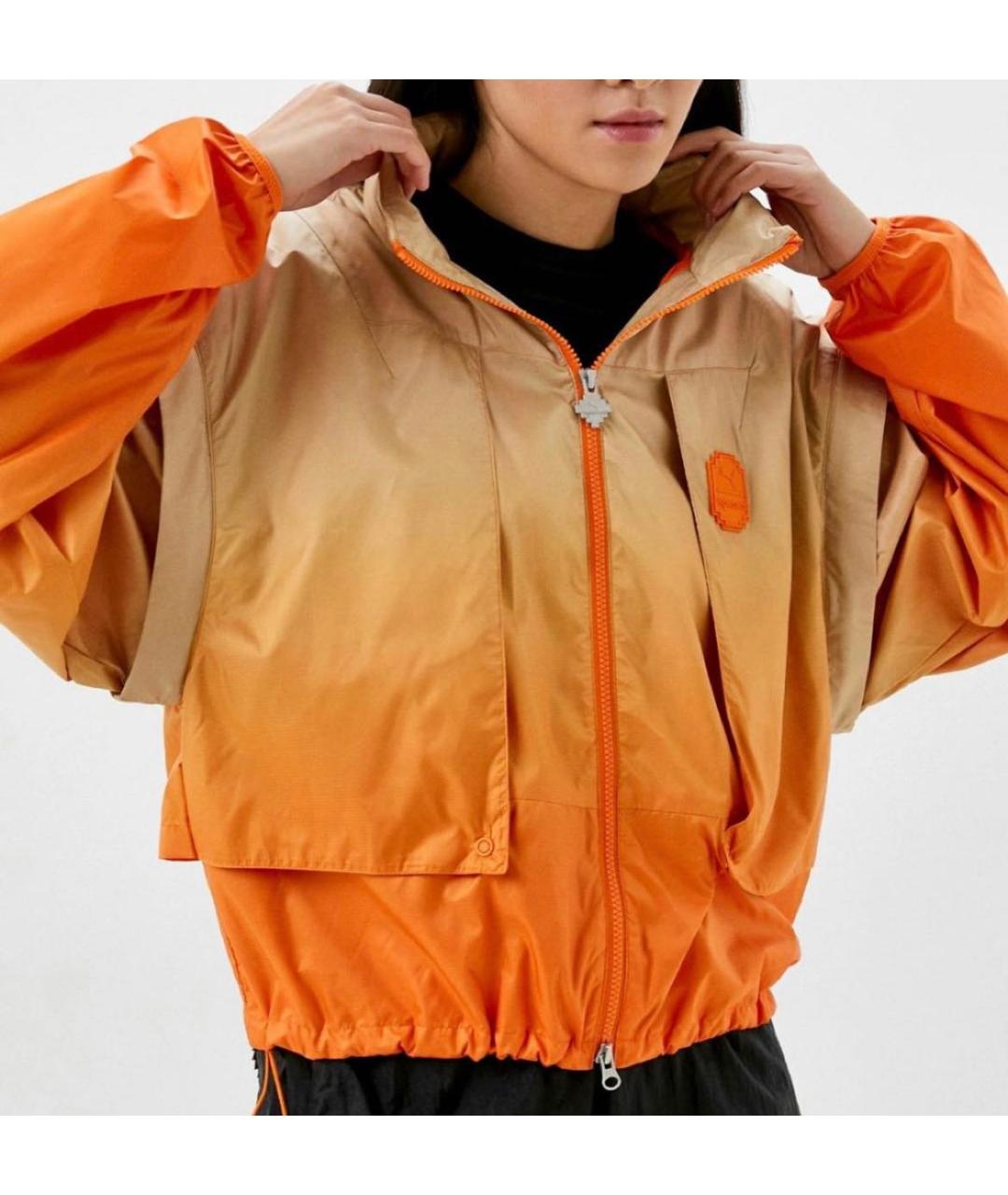 PUMA Оранжевая полиэстеровая спортивная куртка, фото 2