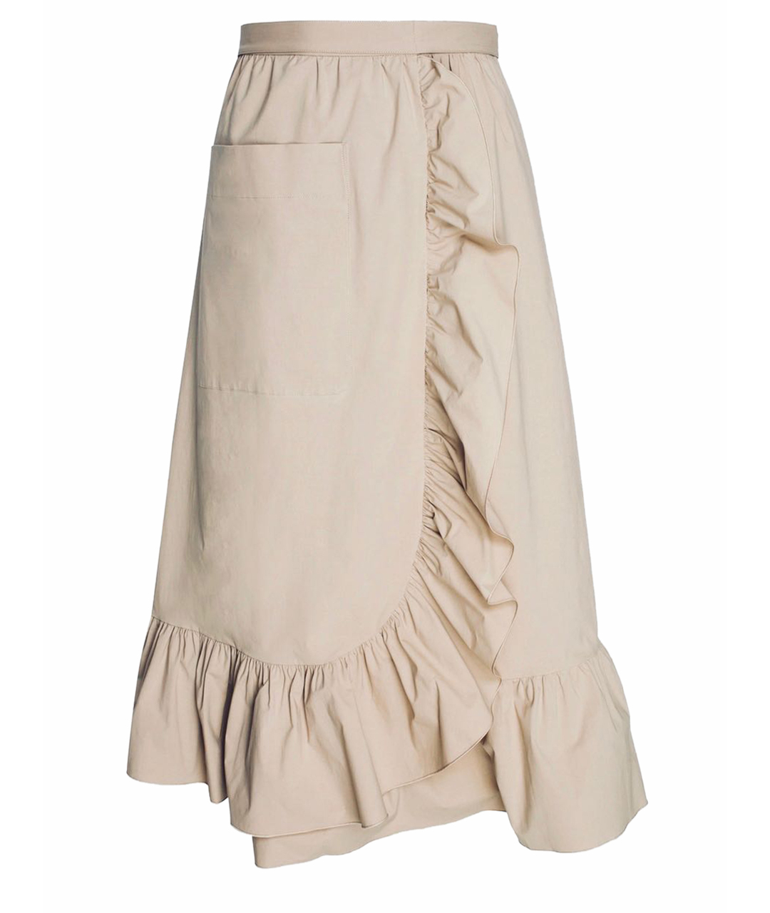 BOUTIQUE MOSCHINO Бежевая хлопковая юбка миди, фото 1