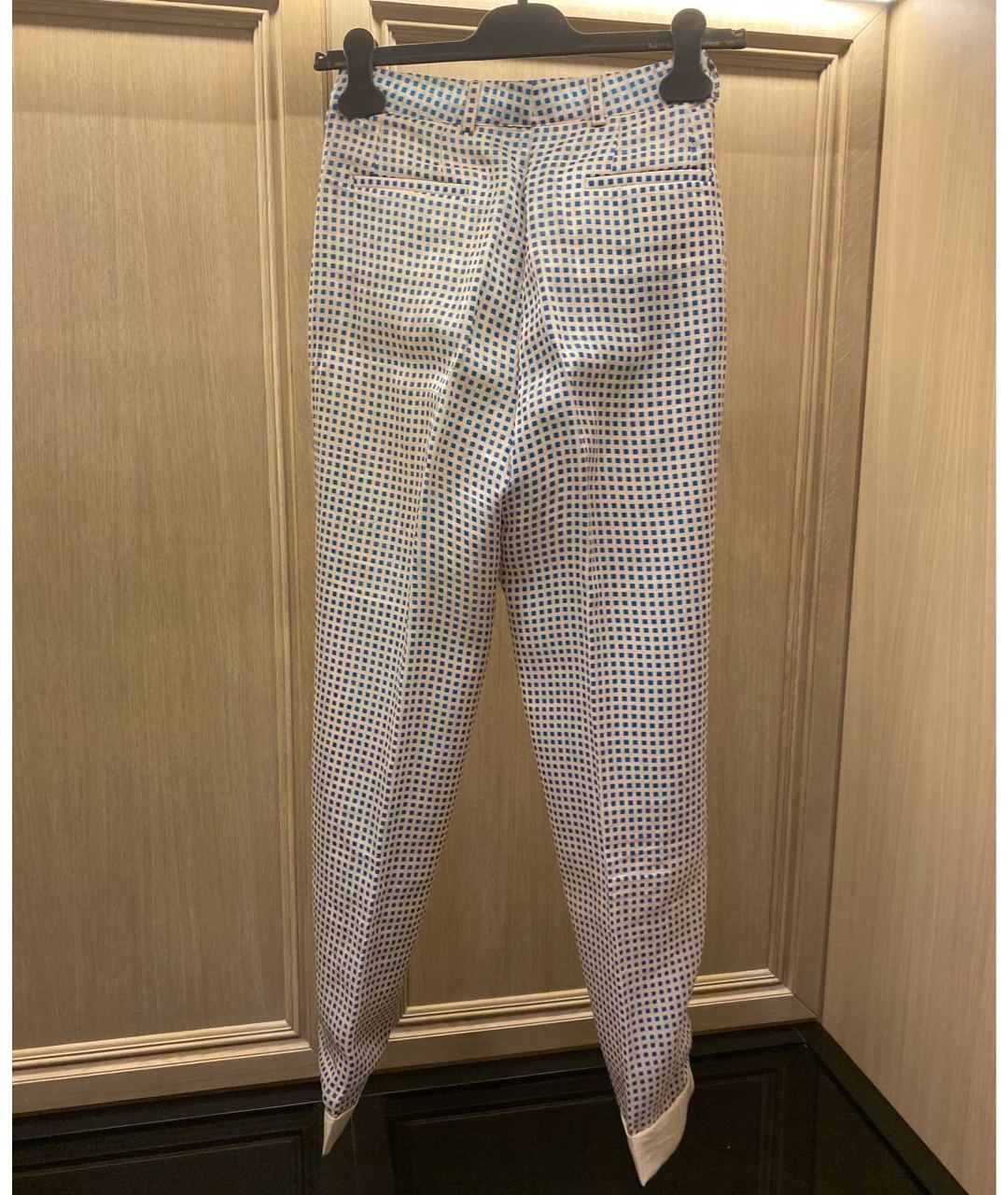 FENDI Белые шелковые прямые брюки, фото 2