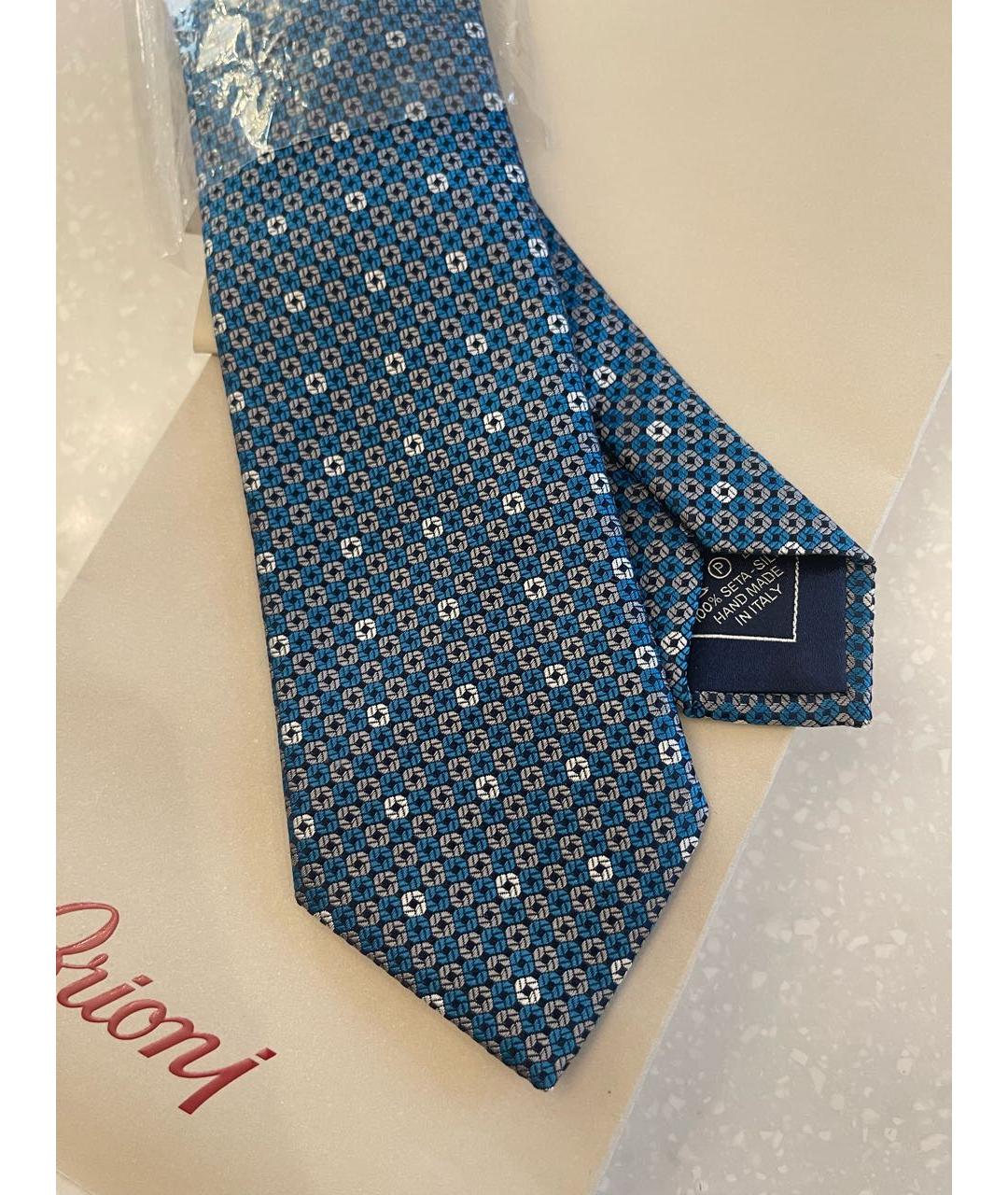 BRIONI Голубой шелковый галстук, фото 2