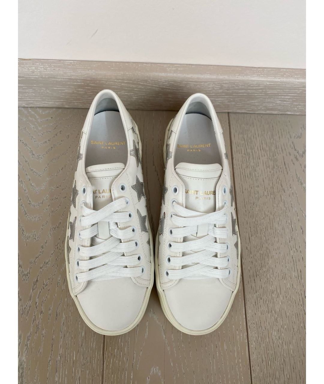 SAINT LAURENT Белые кожаные кроссовки, фото 3