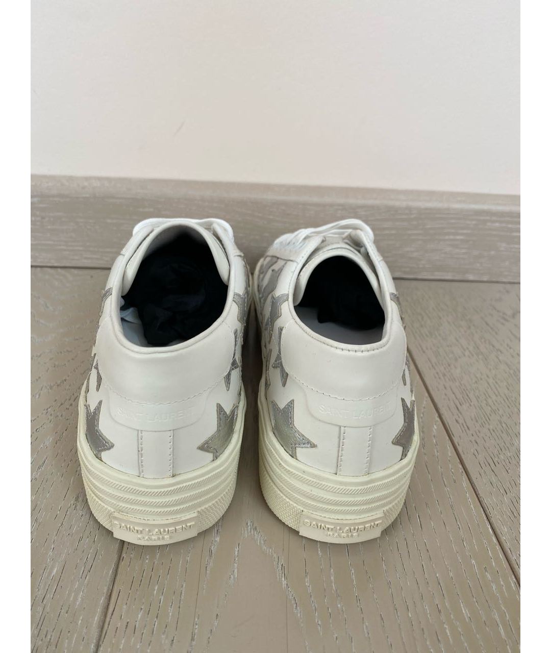 SAINT LAURENT Белые кожаные кроссовки, фото 5