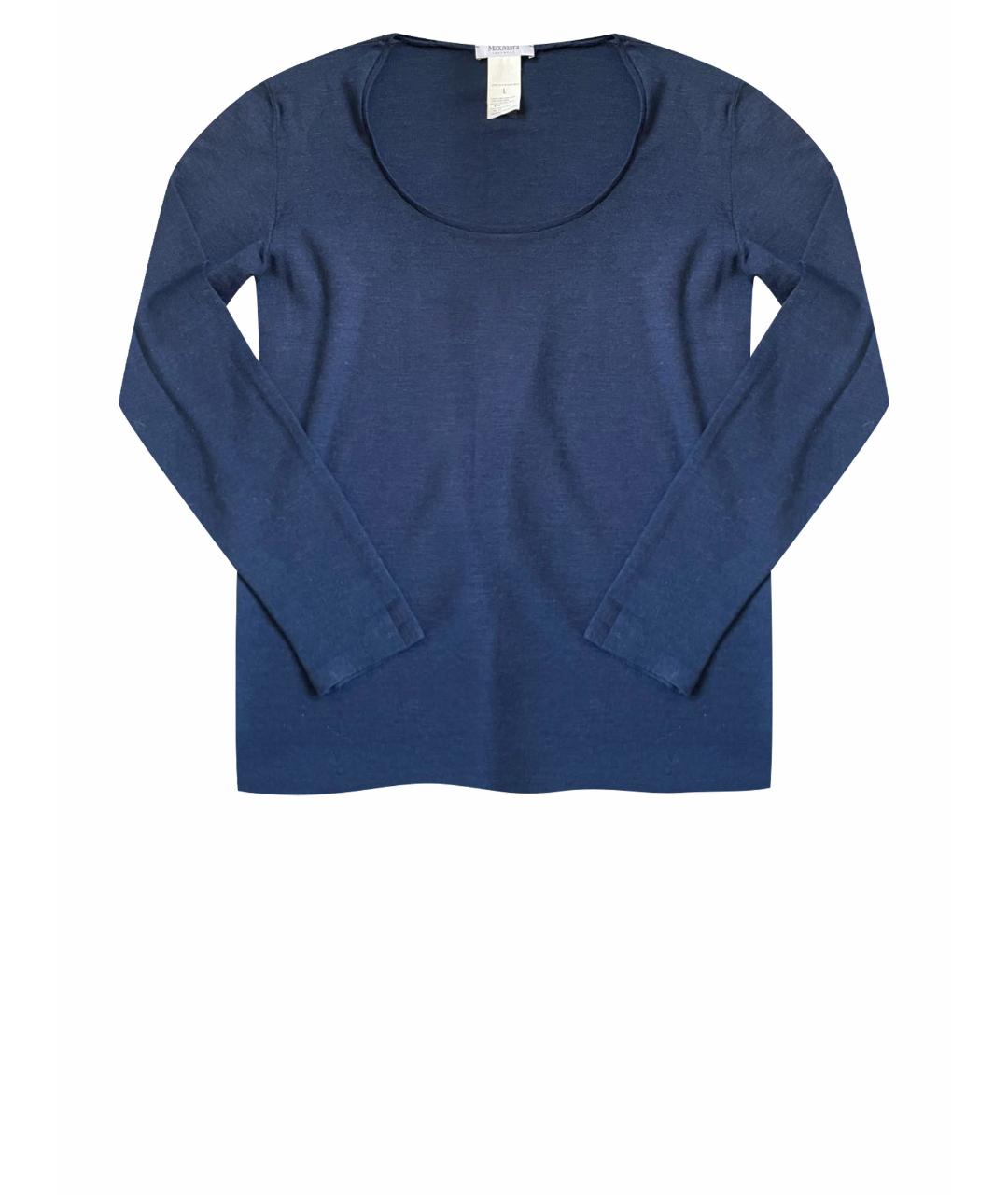 'S MAX MARA Темно-синий шерстяной джемпер / свитер, фото 1
