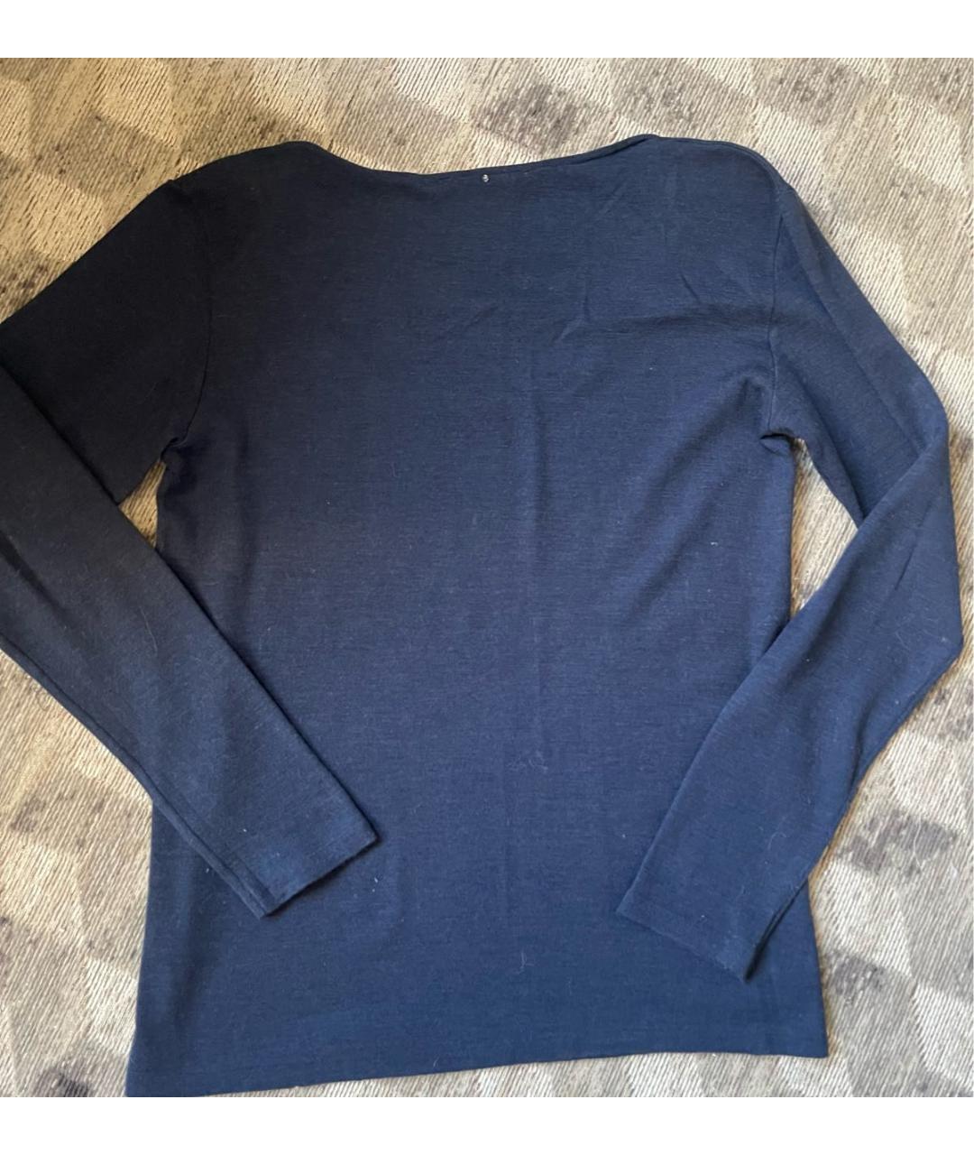 'S MAX MARA Темно-синий шерстяной джемпер / свитер, фото 4