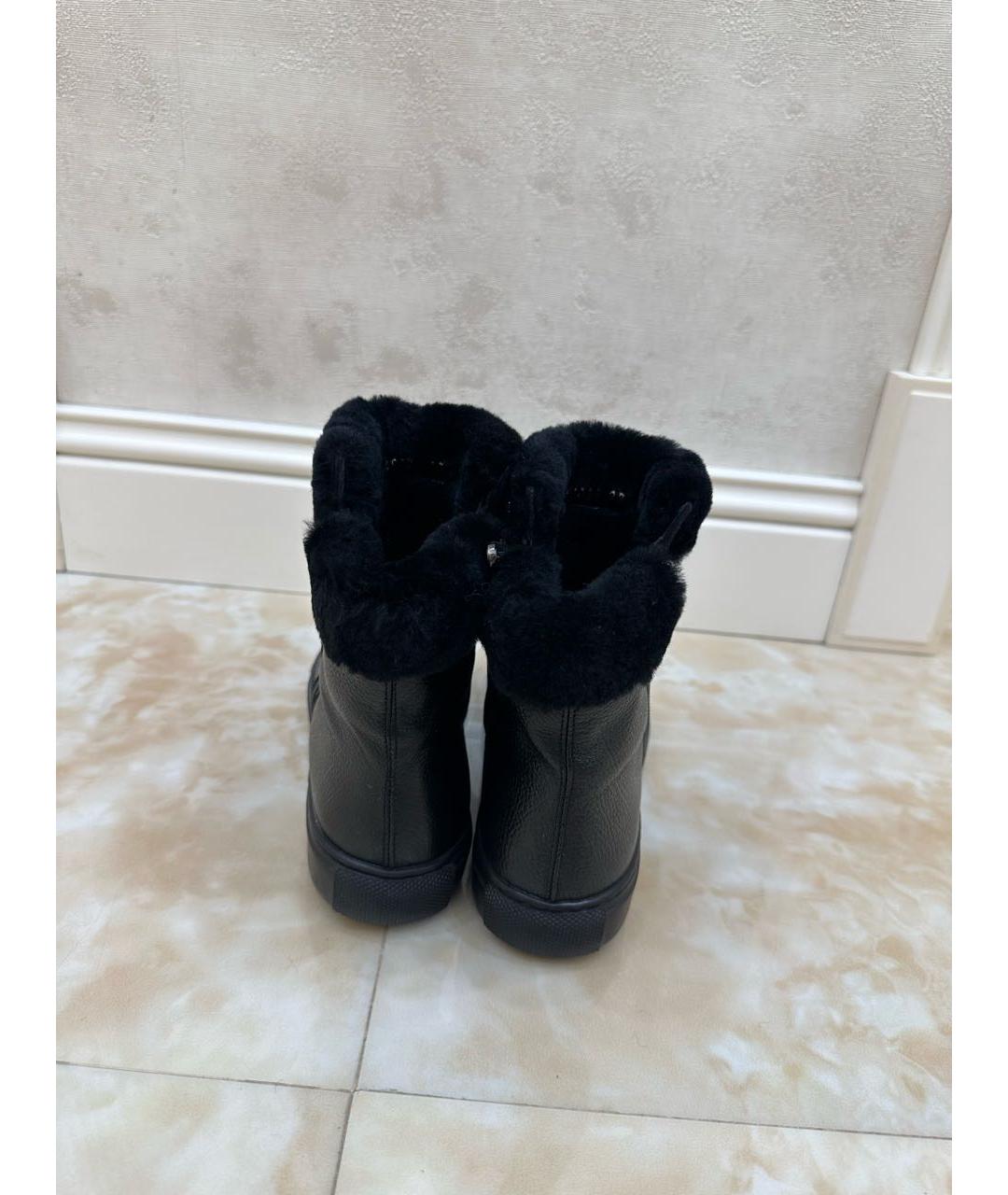 BALDININI Черные кожаные ботинки, фото 2