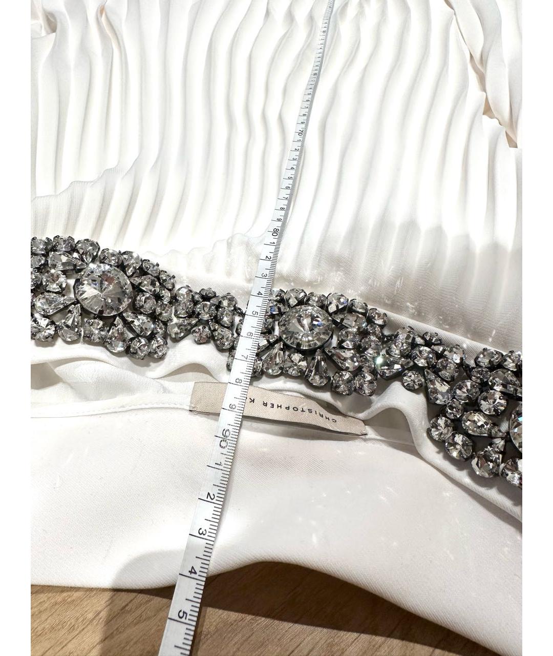 CHRISTOPHER KANE Белая полиэстеровая юбка макси, фото 3