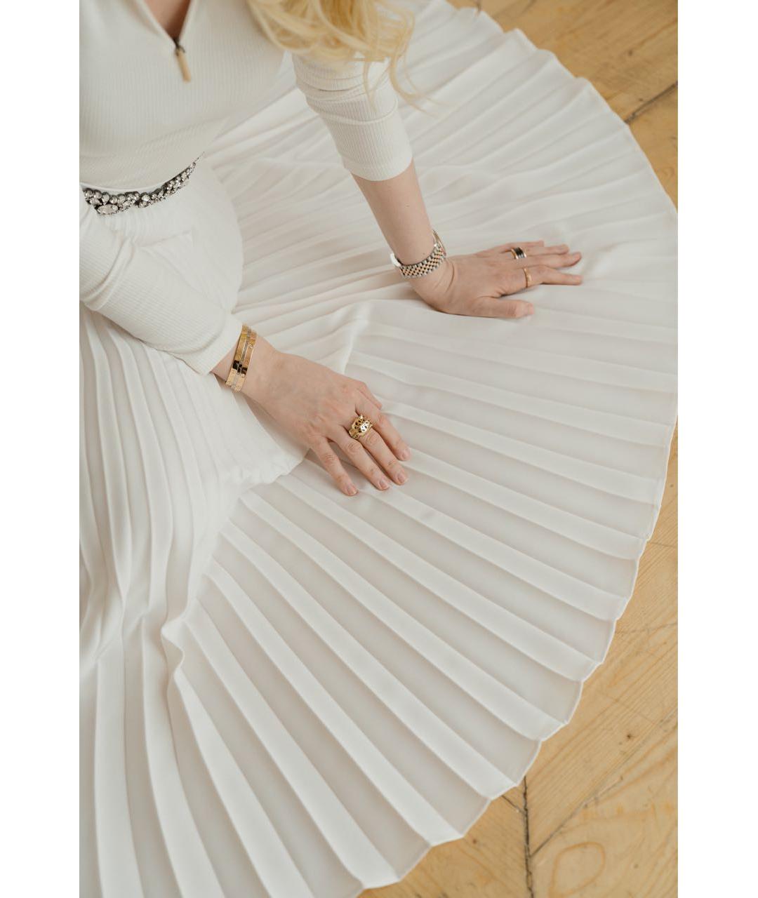 CHRISTOPHER KANE Белая полиэстеровая юбка макси, фото 7