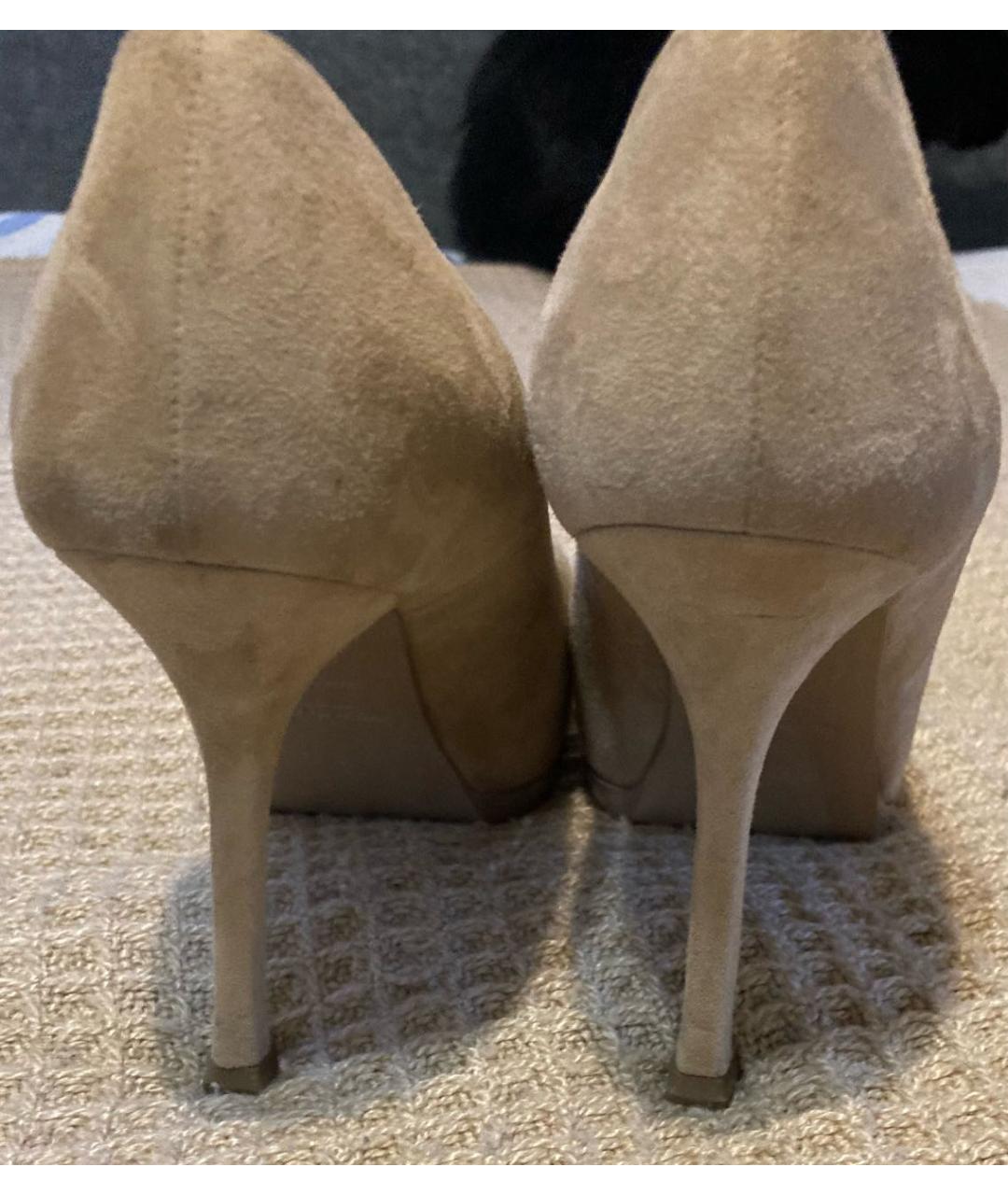 SAINT LAURENT Бежевые замшевые туфли, фото 3