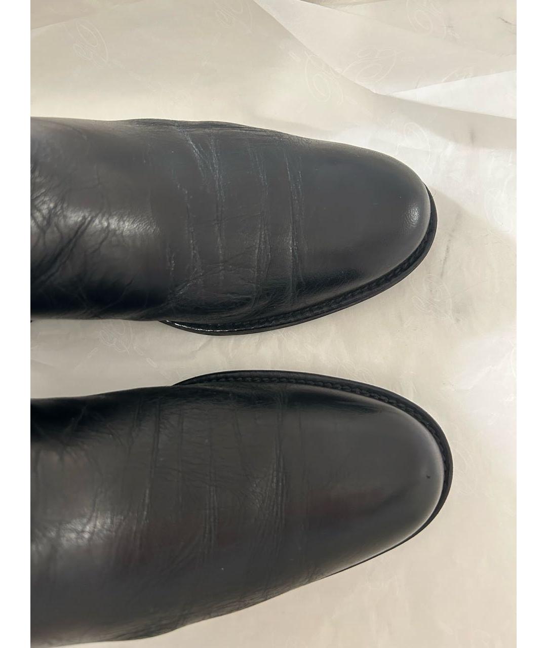 BLUMARINE Черные кожаные сапоги, фото 3