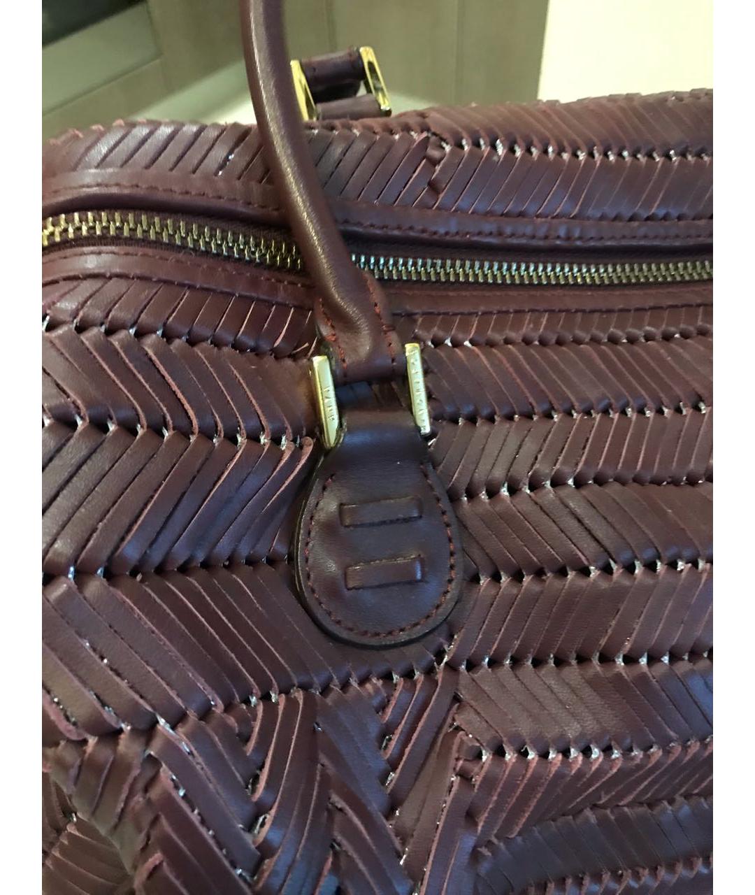 ANYA HINDMARCH Бордовая кожаная сумка с короткими ручками, фото 6
