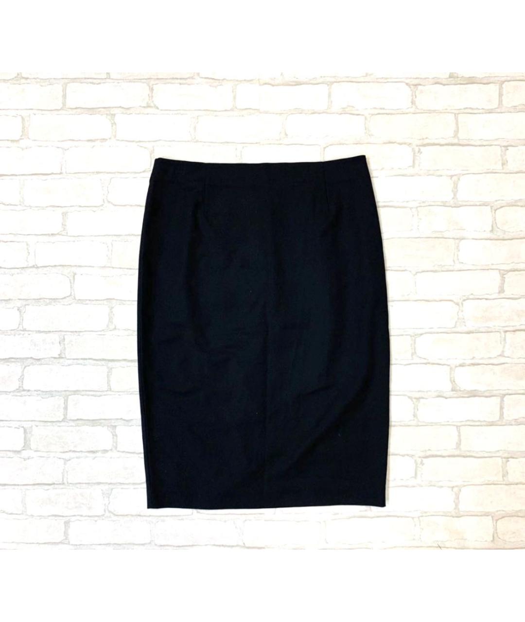 LES COPAINS Черная хлопко-эластановая юбка миди, фото 6