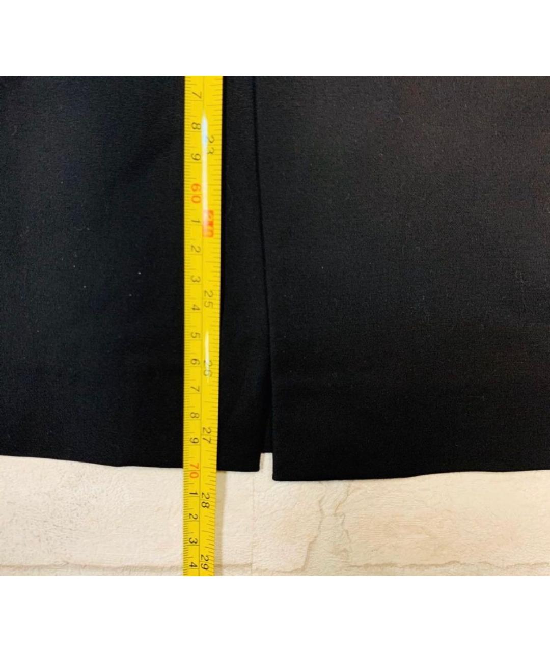 LES COPAINS Черная хлопко-эластановая юбка миди, фото 5