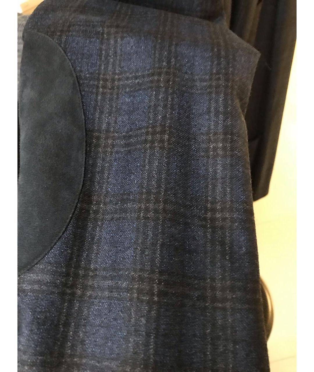 LUCIANO BARBERA Темно-синий шерстяной пиджак, фото 3