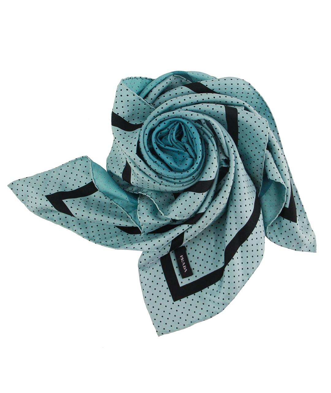 PRADA Голубой шелковый платок, фото 1