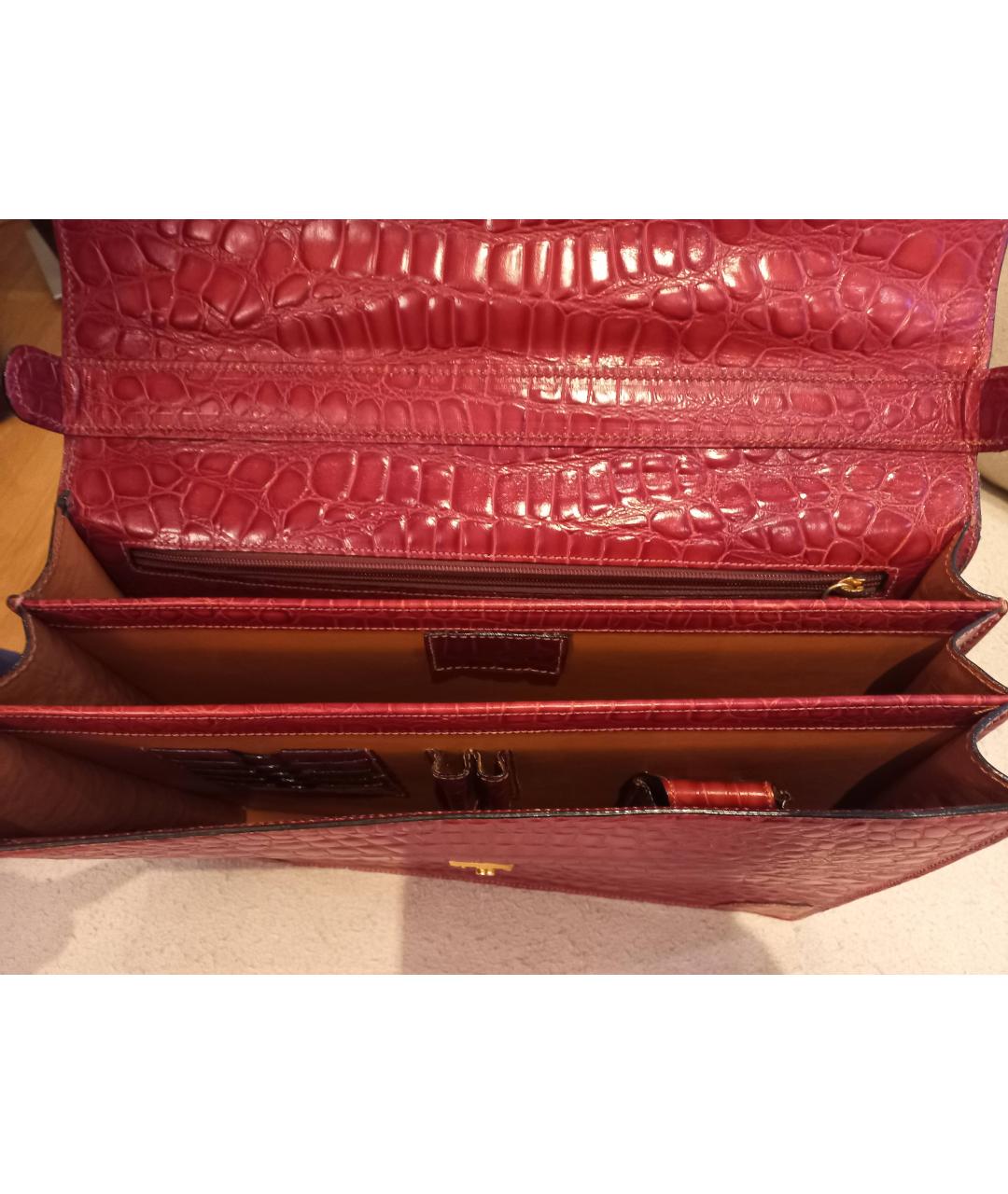 ARTIOLI Бордовый кожаный портфель, фото 4