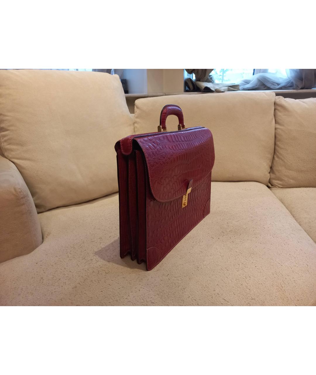 ARTIOLI Бордовый кожаный портфель, фото 2