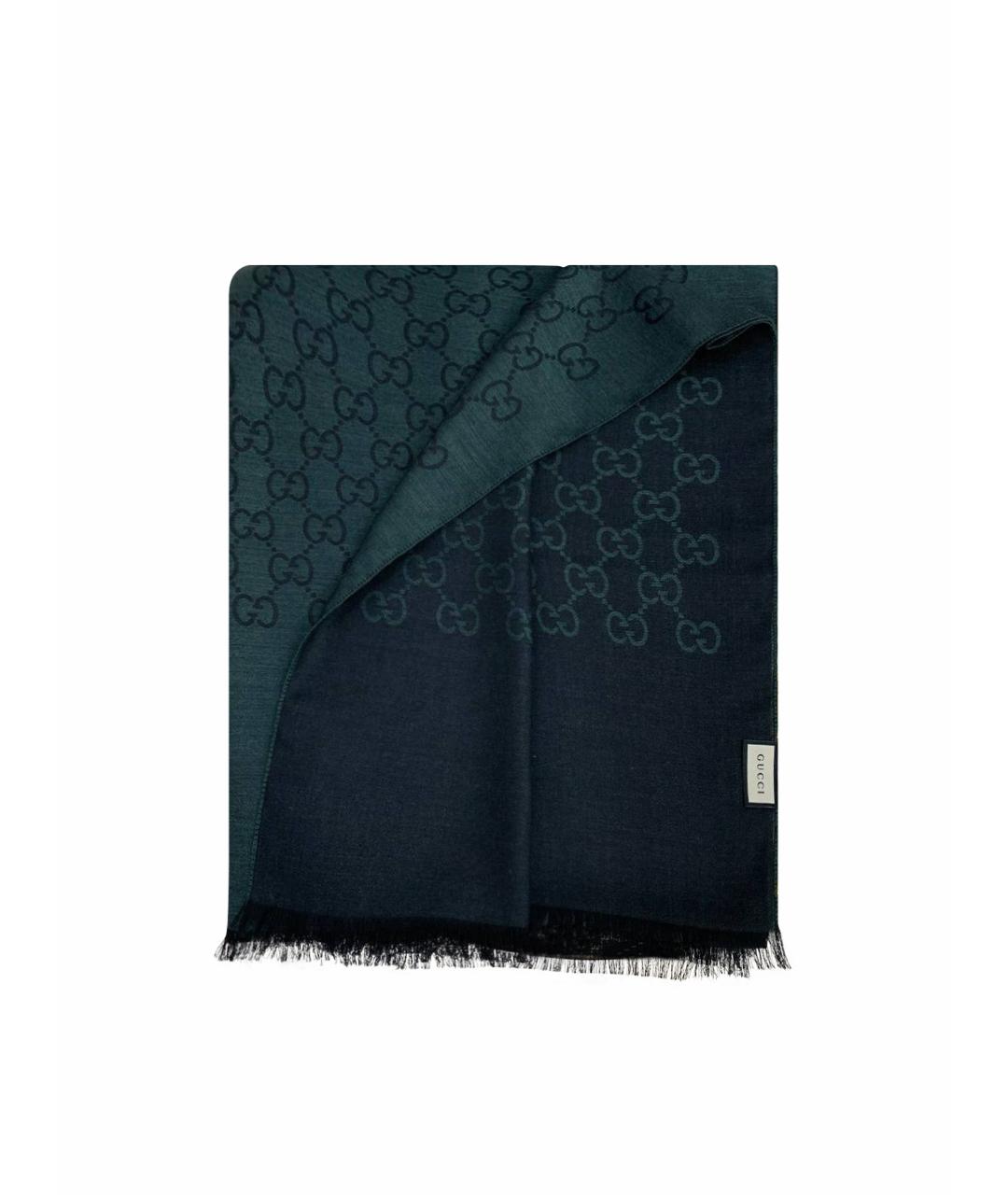 GUCCI Зеленый шерстяной шарф, фото 1