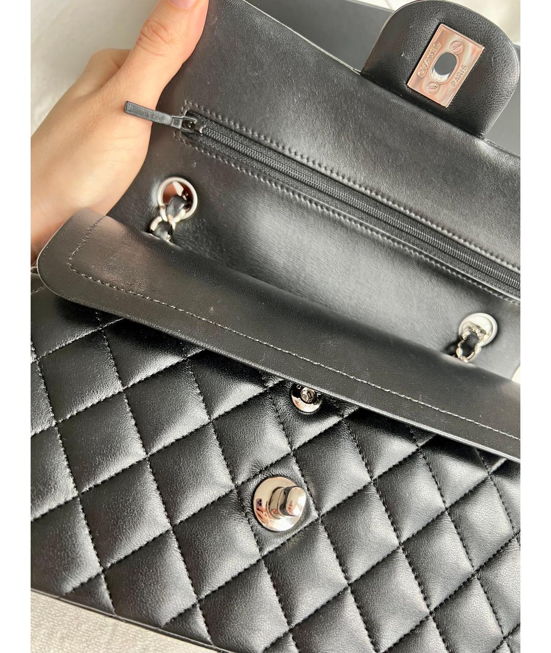 CHANEL Черная кожаная сумка тоут, фото 7