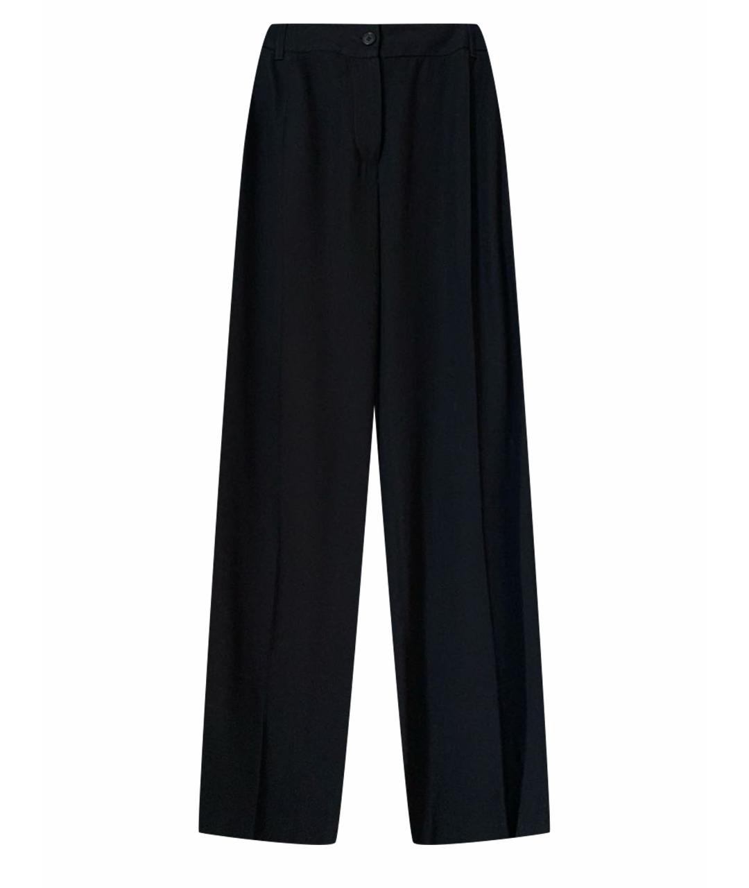 ANN DEMEULEMEESTER Черные шерстяные брюки широкие, фото 1