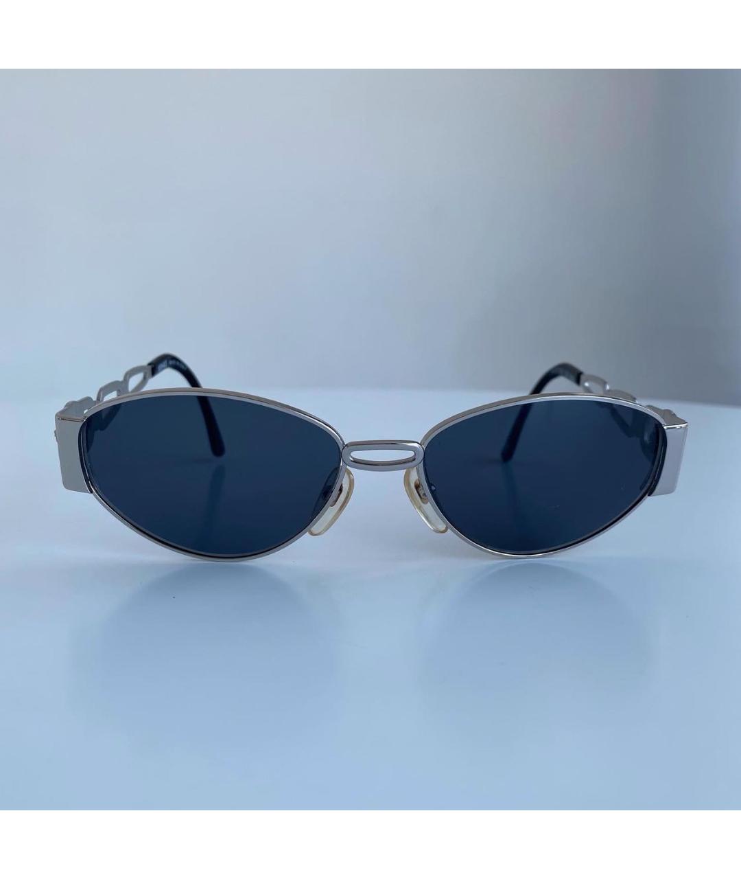 VERSACE VINTAGE Серебряные металлические солнцезащитные очки, фото 9