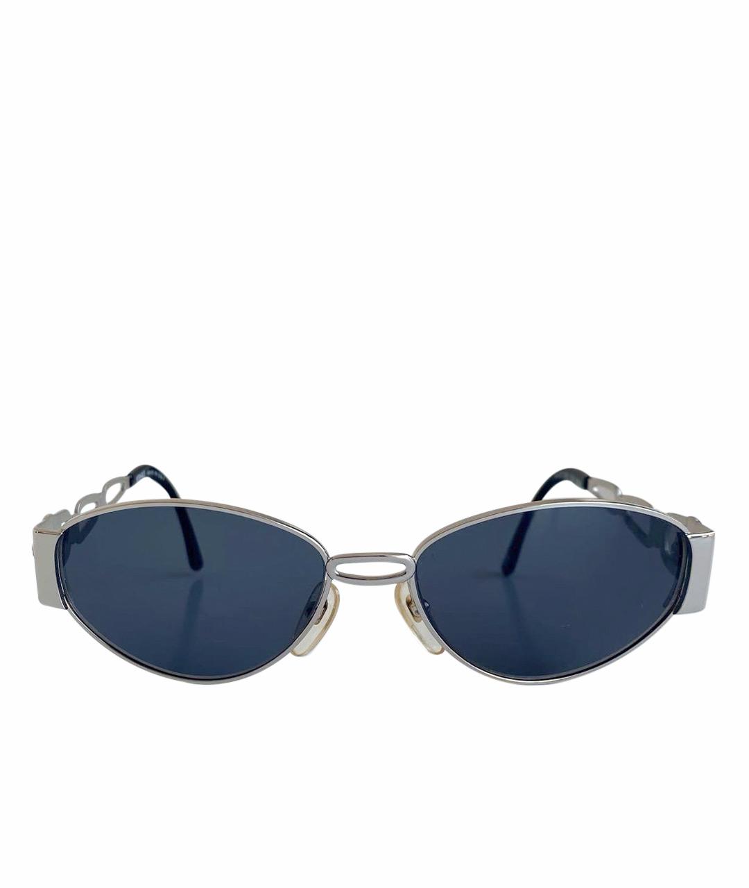 VERSACE VINTAGE Серебряные металлические солнцезащитные очки, фото 1