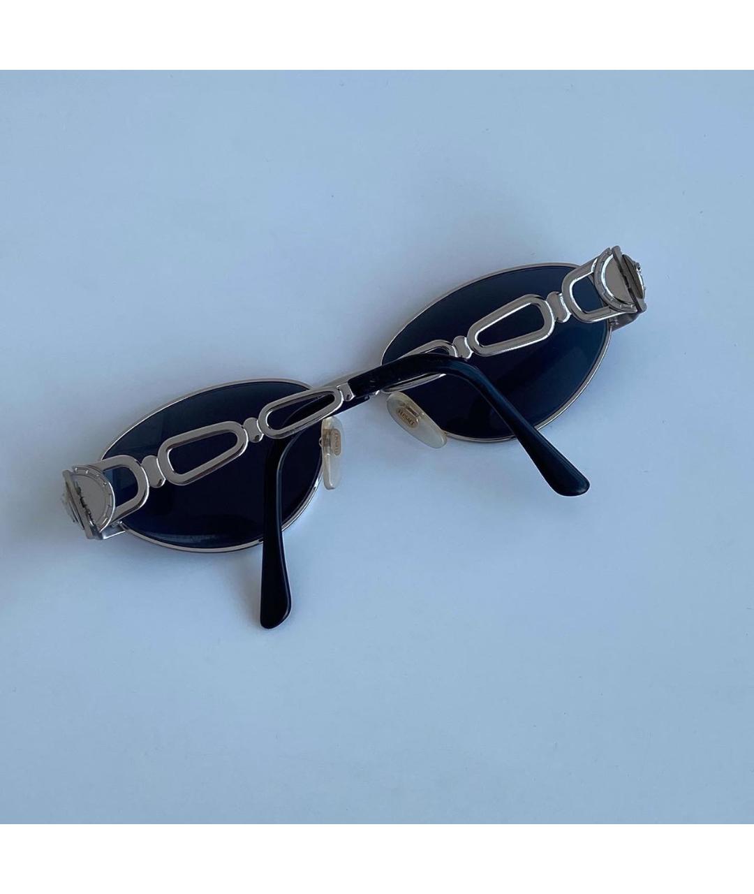 VERSACE VINTAGE Серебряные металлические солнцезащитные очки, фото 6