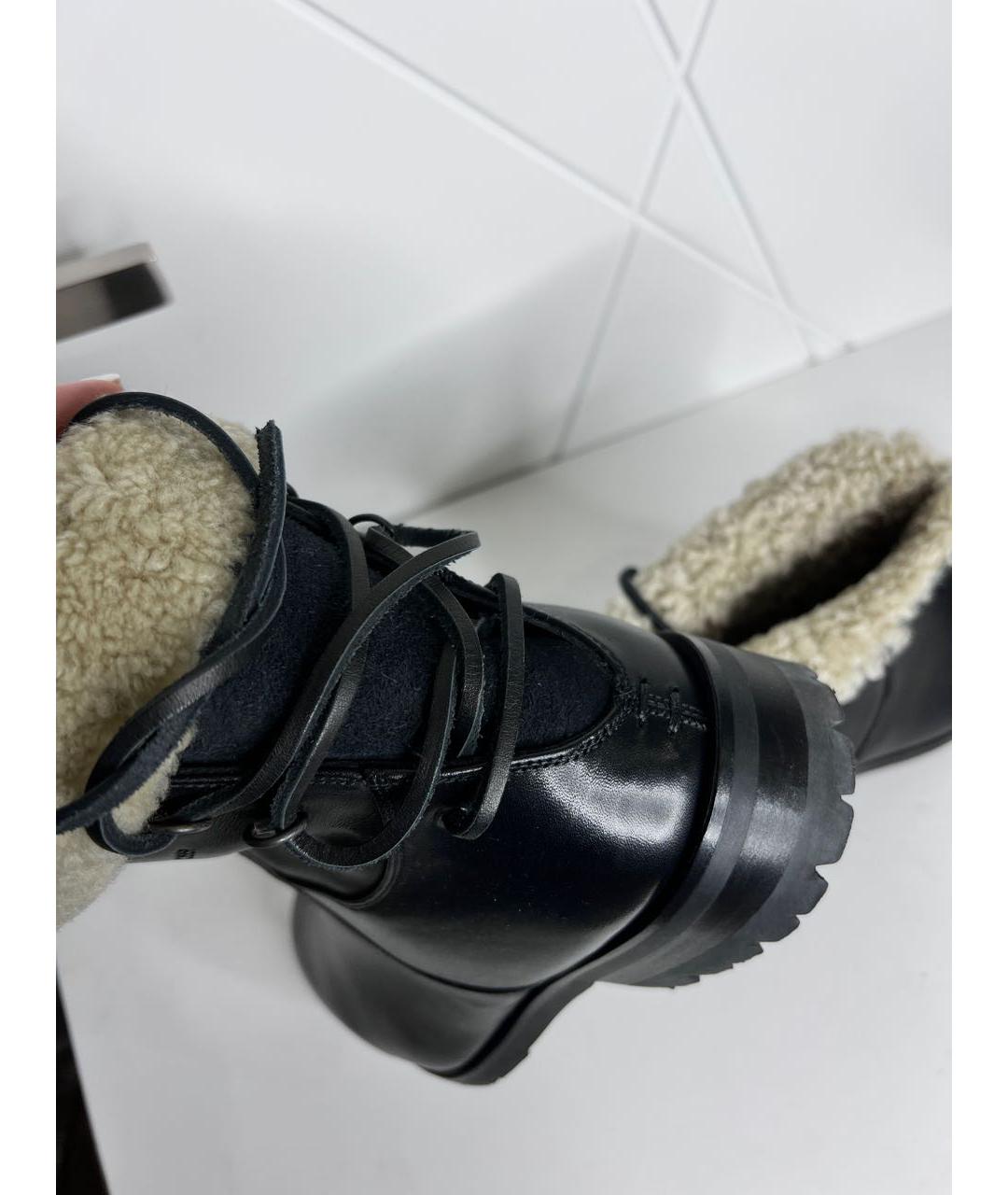SERGIO ROSSI Черные кожаные высокие ботинки, фото 3