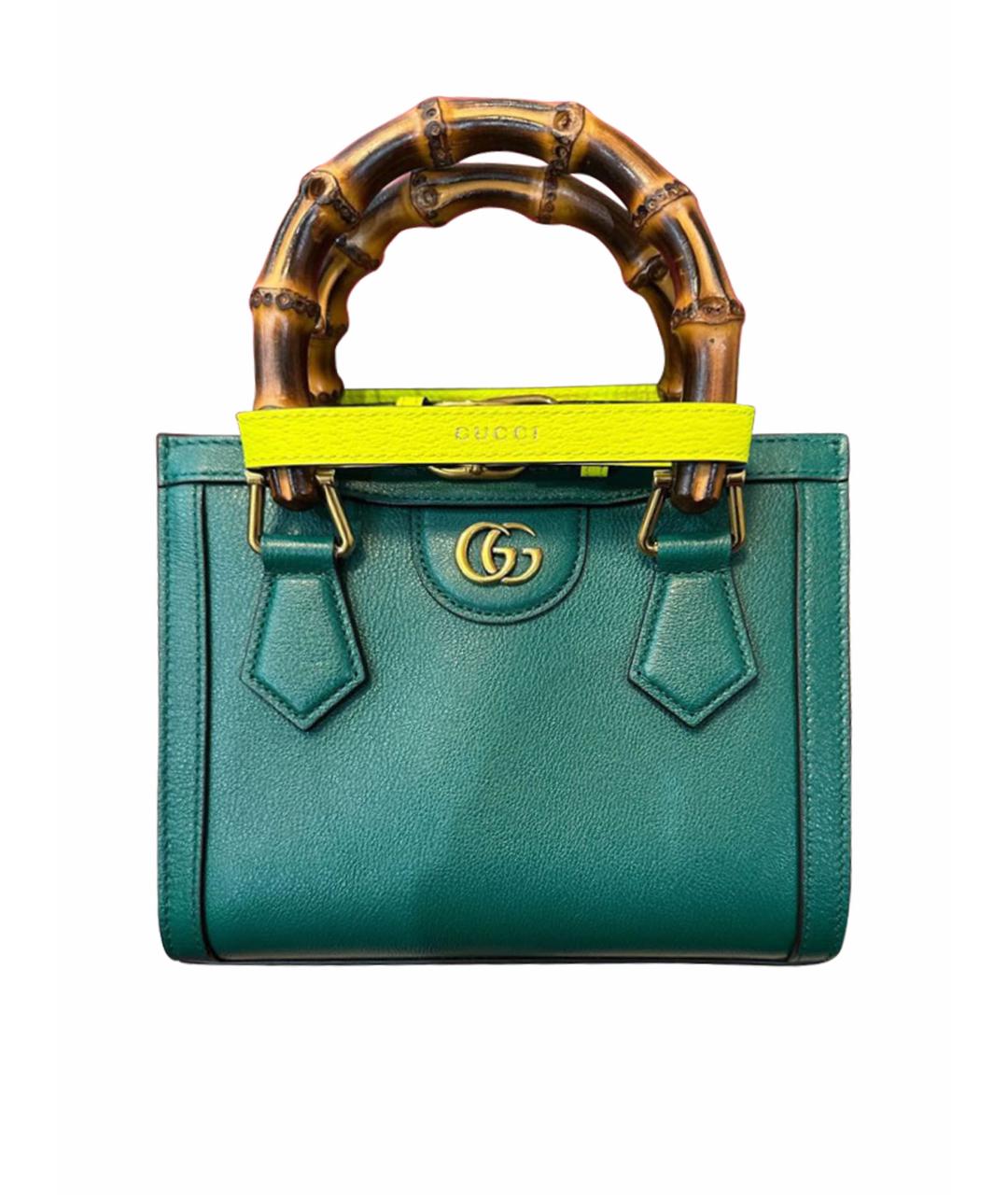 GUCCI Зеленая кожаная сумка с короткими ручками, фото 1