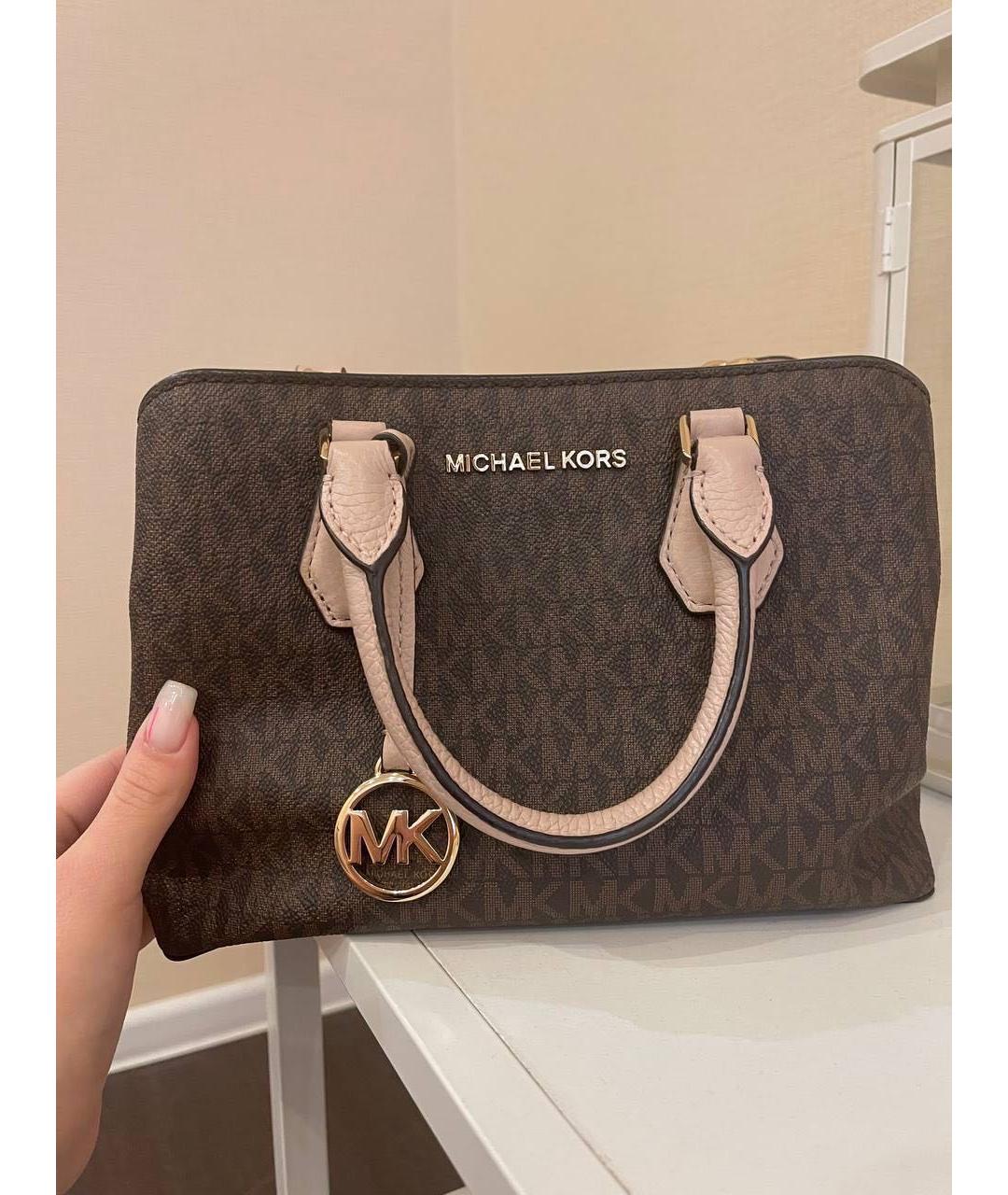 MICHAEL KORS COLLECTION Коричневая сумка с короткими ручками из искусственной кожи, фото 3