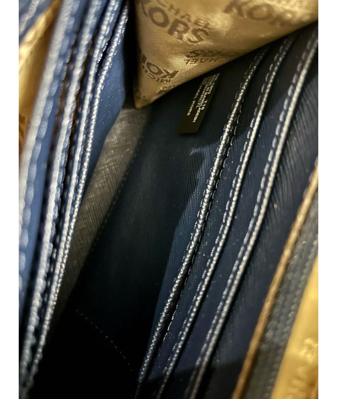 MICHAEL KORS Темно-синяя кожаная сумка через плечо, фото 8