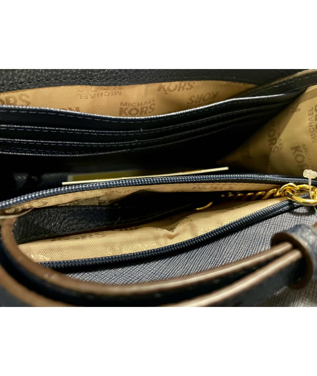 MICHAEL KORS Темно-синяя кожаная сумка через плечо, фото 7