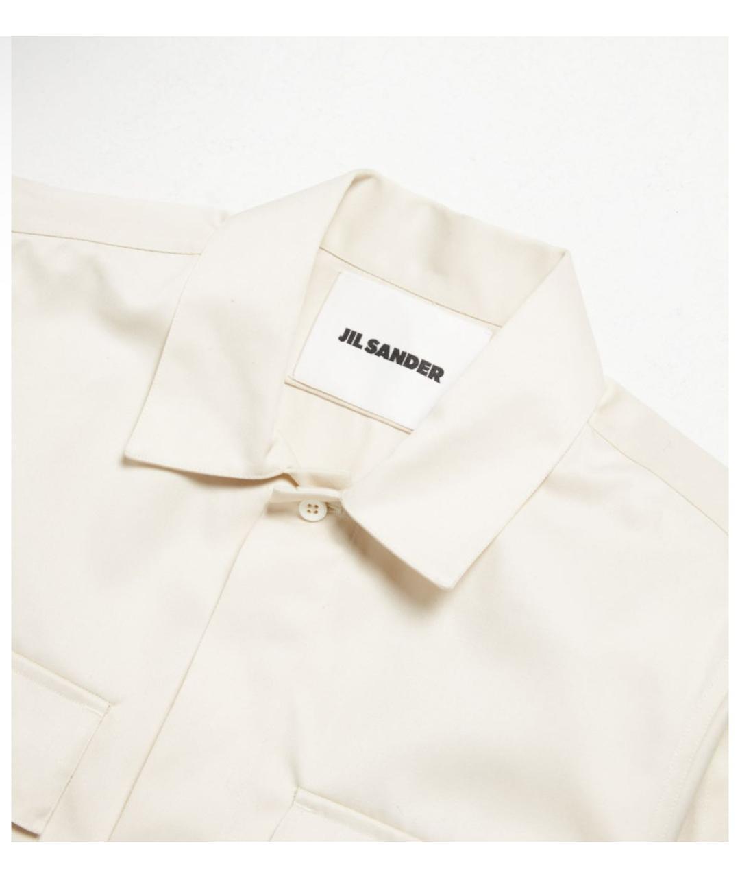 JIL SANDER Белая хлопко-полиэстеровая кэжуал рубашка, фото 4