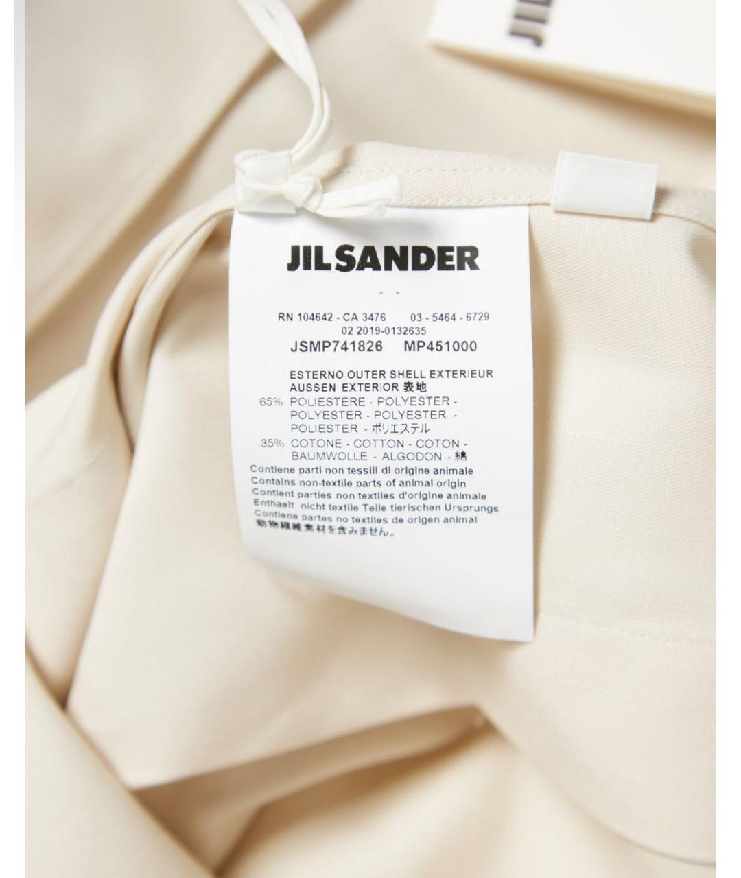 JIL SANDER Белая хлопко-полиэстеровая кэжуал рубашка, фото 6