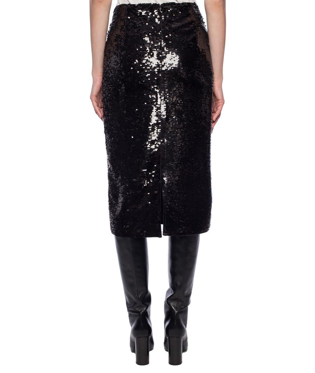 MICHAEL MICHAEL KORS Черная полиэстеровая юбка миди, фото 3