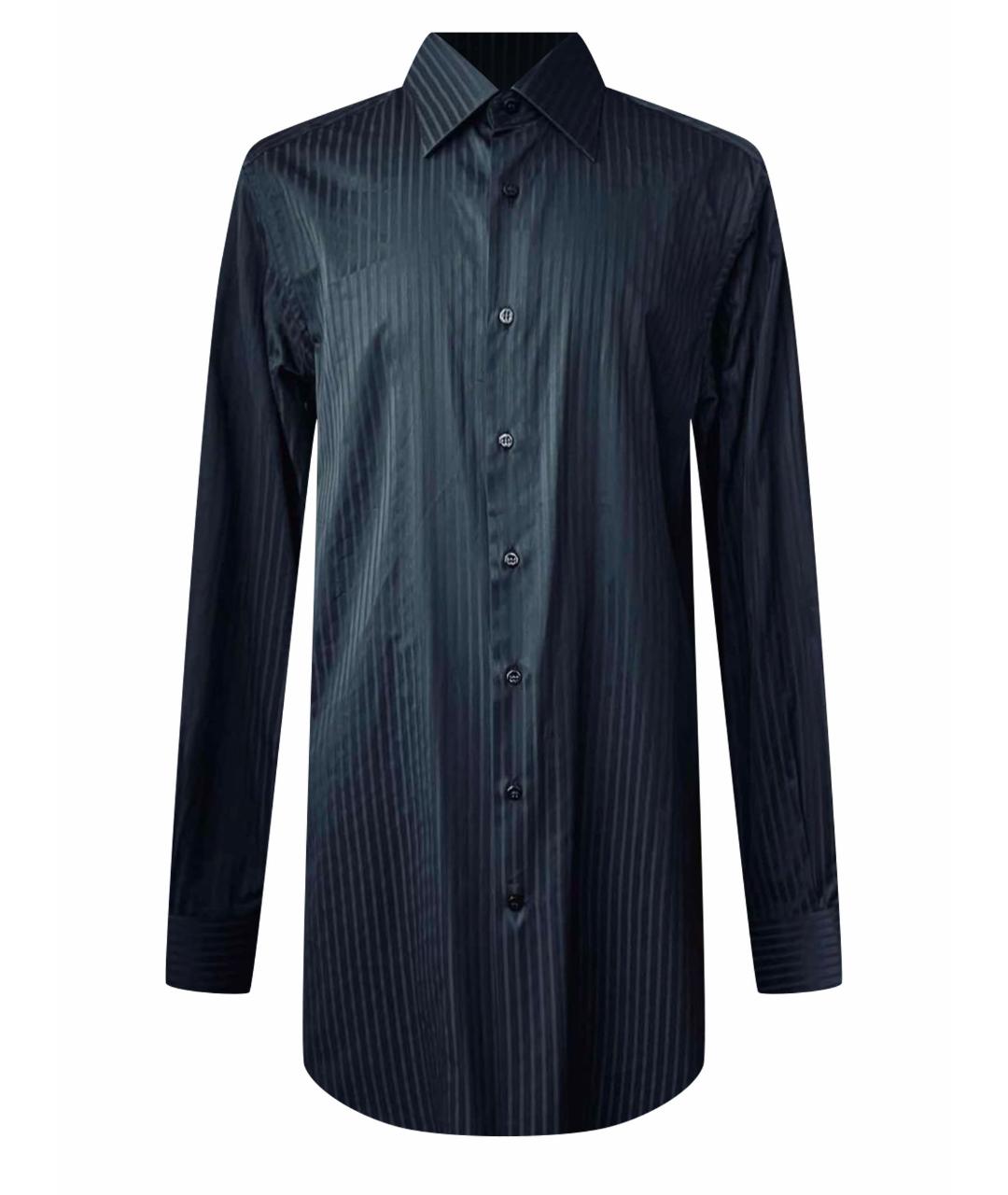 STEFANO RICCI Черная хлопковая классическая рубашка, фото 1
