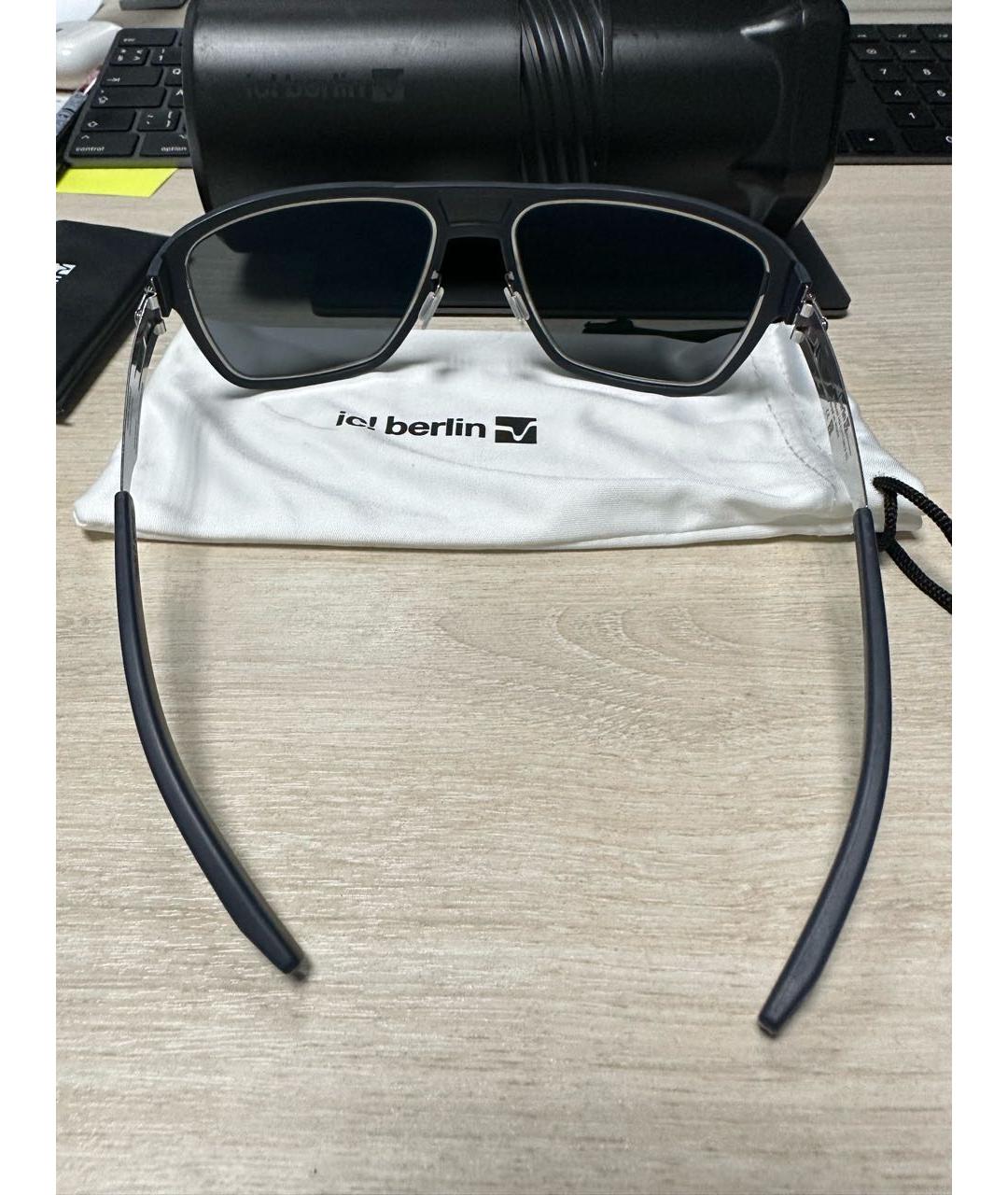 ICBERLIN Черные металлические солнцезащитные очки, фото 3