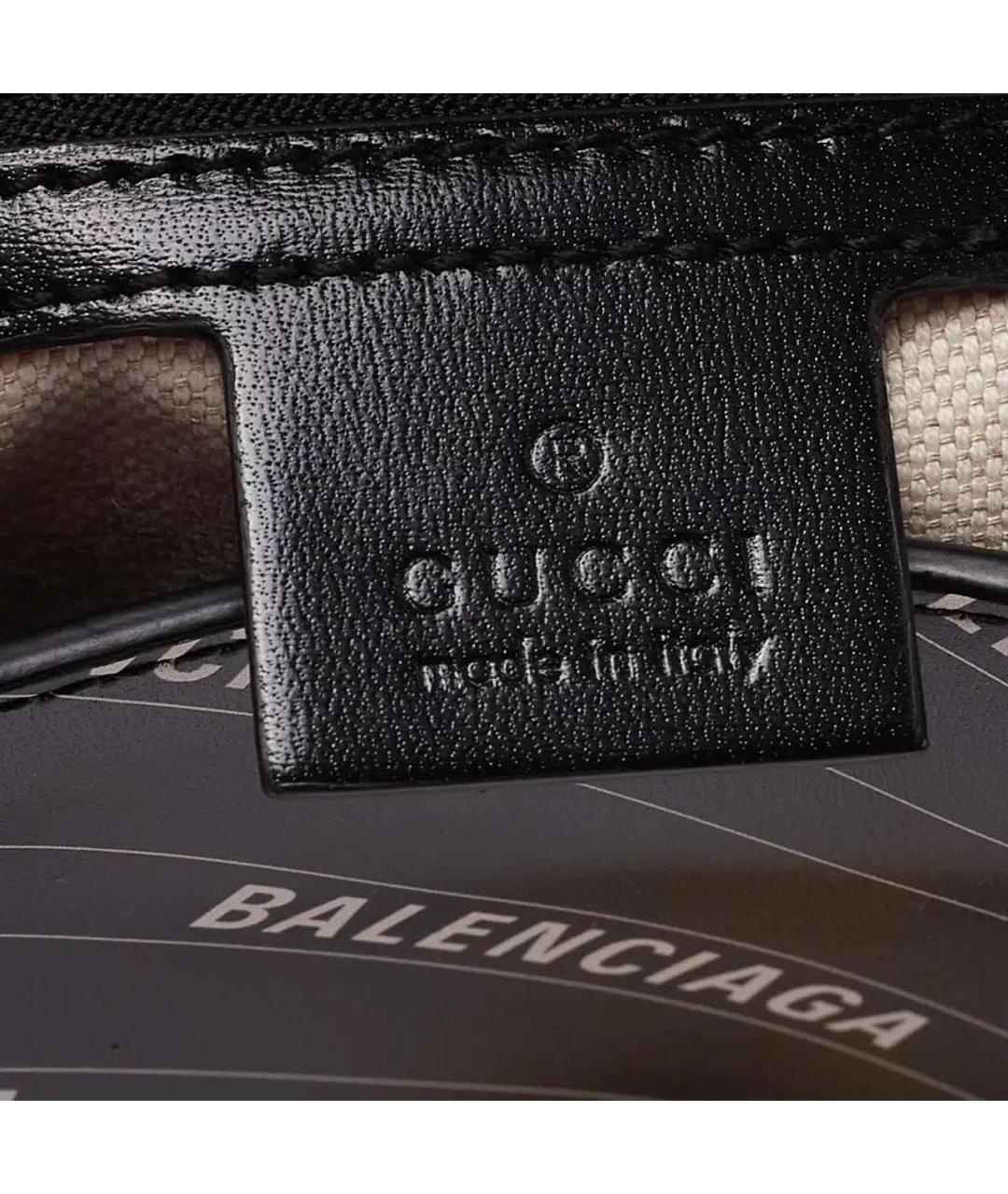 GUCCI Черная кожаная сумка через плечо, фото 5
