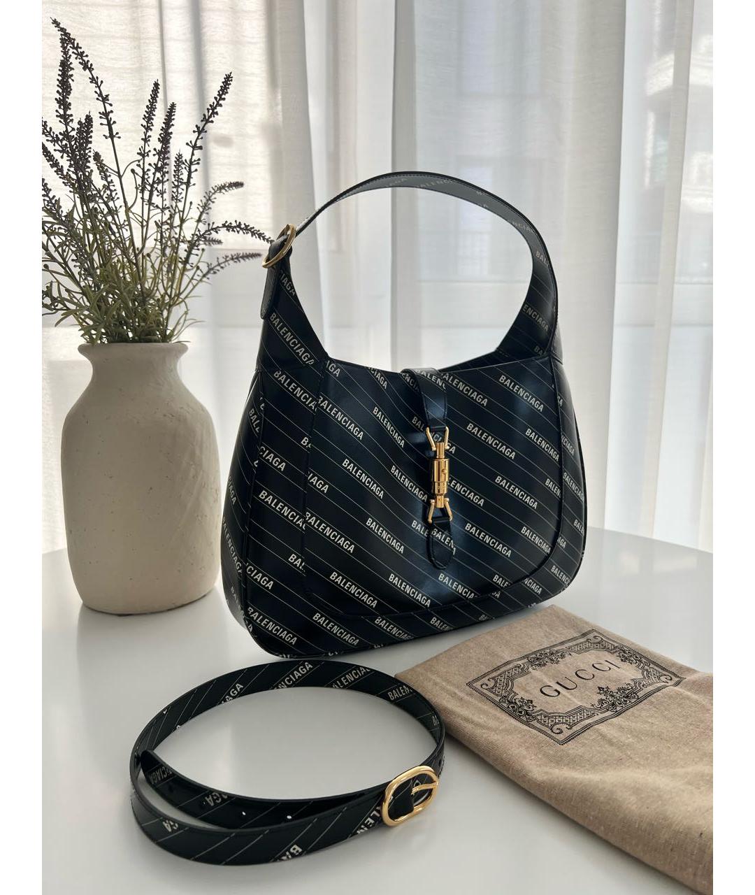 GUCCI Черная кожаная сумка через плечо, фото 4