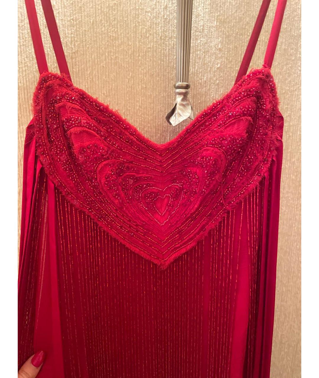 JENNY PACKHAM Красное шелковое вечернее платье, фото 4