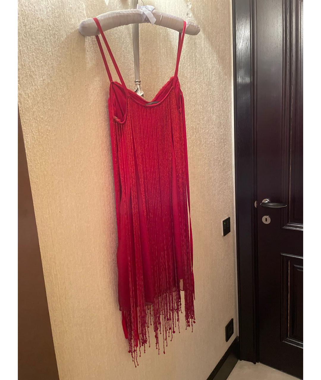 JENNY PACKHAM Красное шелковое вечернее платье, фото 2