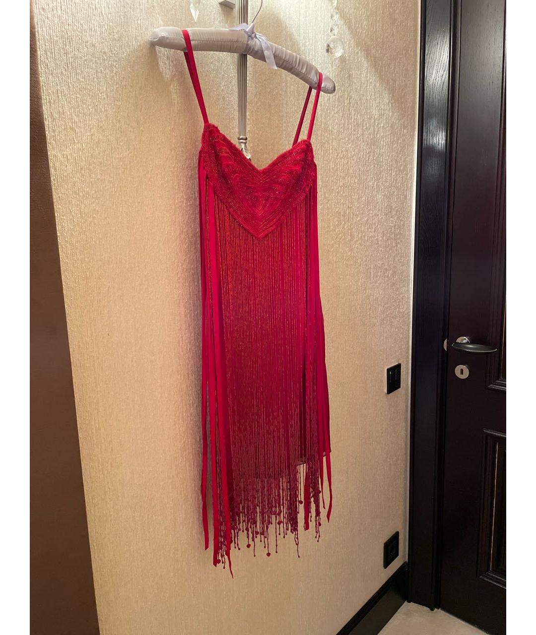 JENNY PACKHAM Красное шелковое вечернее платье, фото 8