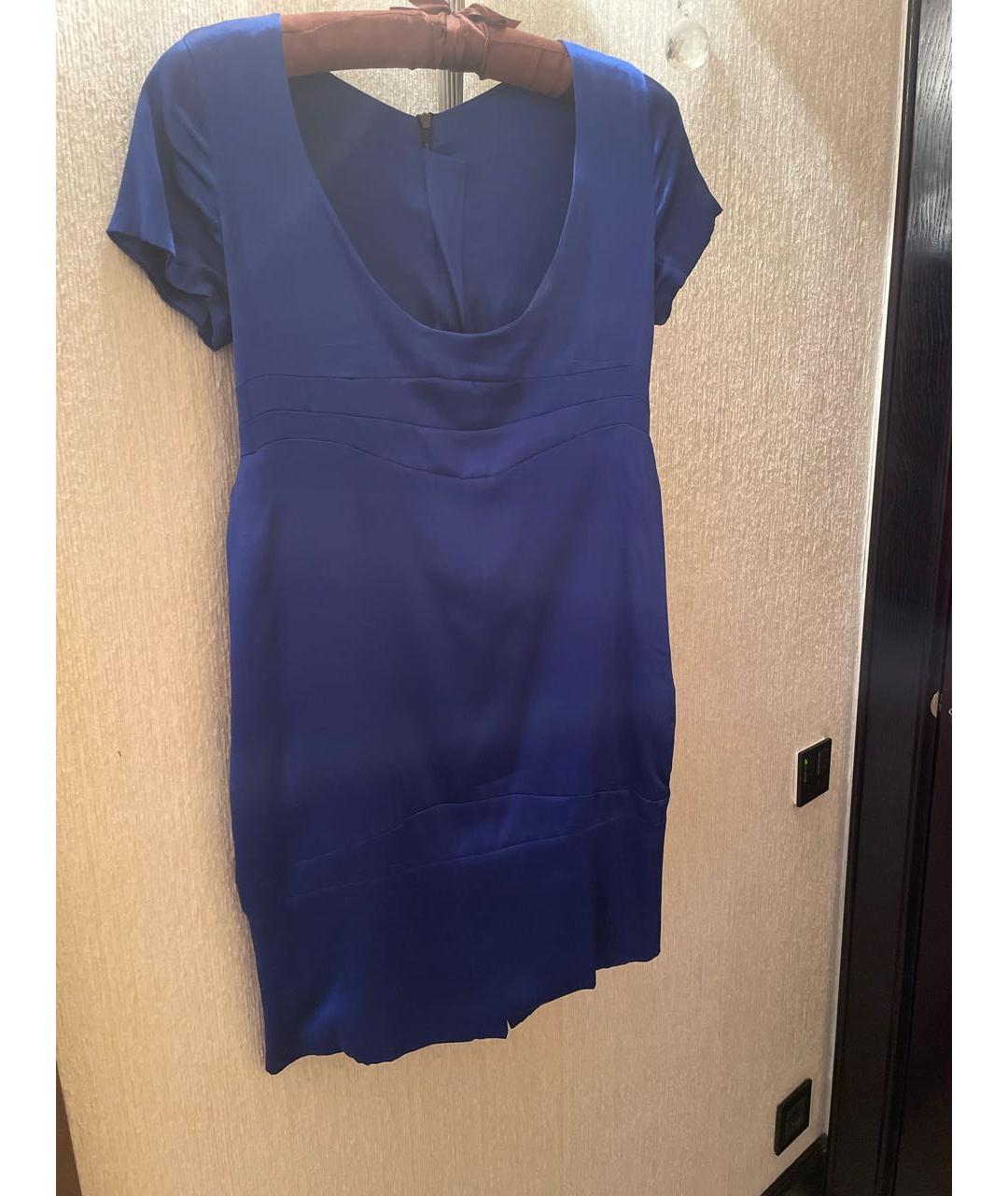 ALEXANDER TEREKHOV Синее шелковое коктейльное платье, фото 5
