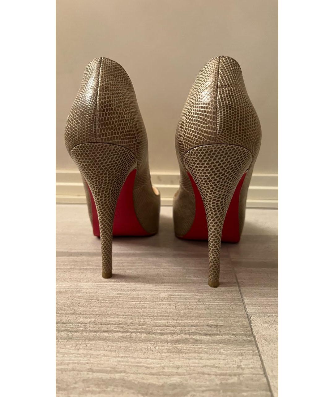 CHRISTIAN LOUBOUTIN Хаки туфли из экзотической кожи, фото 4