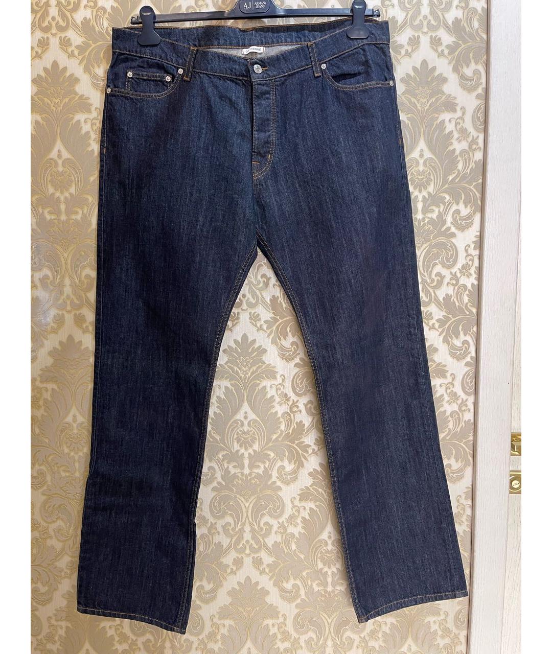 GIANFRANCO FERRE Синие хлопковые прямые джинсы, фото 6