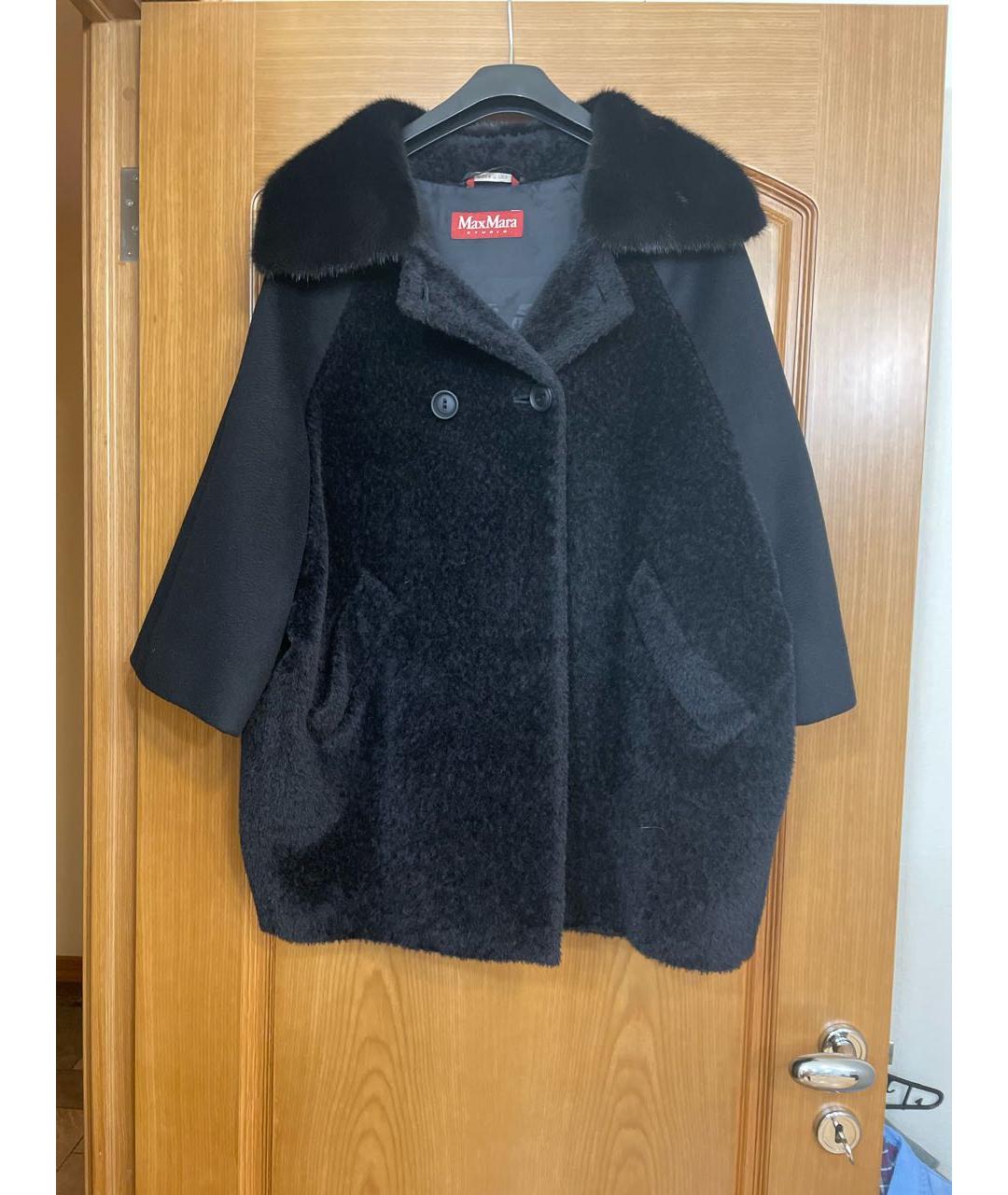 'S MAX MARA Черное шерстяное пальто, фото 3