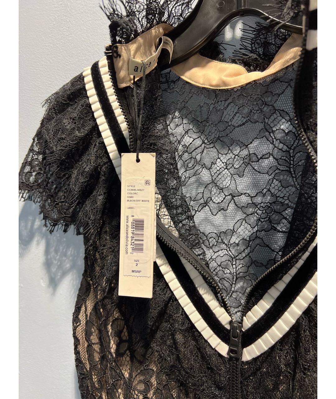 ALICE+OLIVIA Черное хлопковое вечернее платье, фото 3