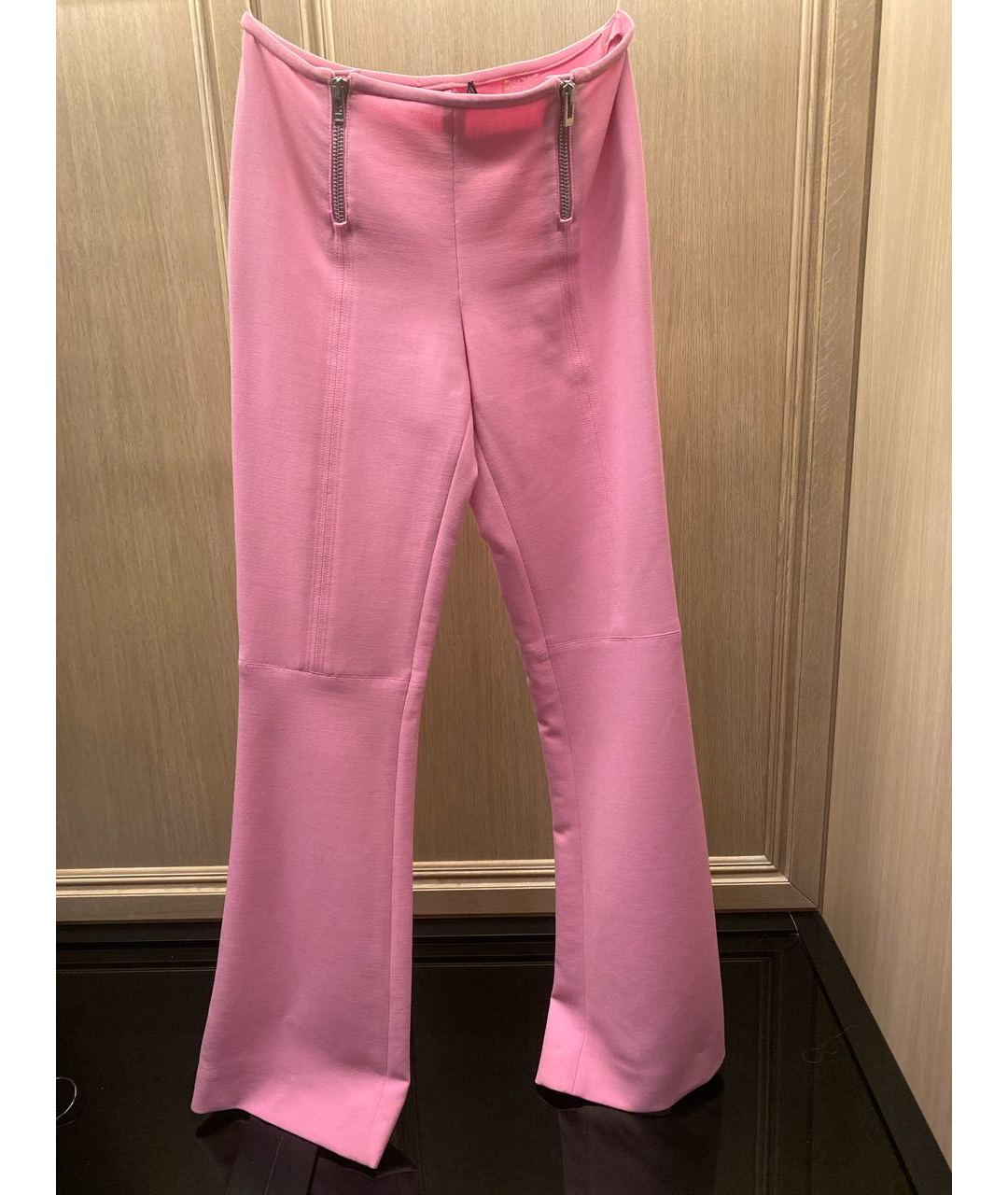 VERSACE Розовые полиэстеровые брюки широкие, фото 5