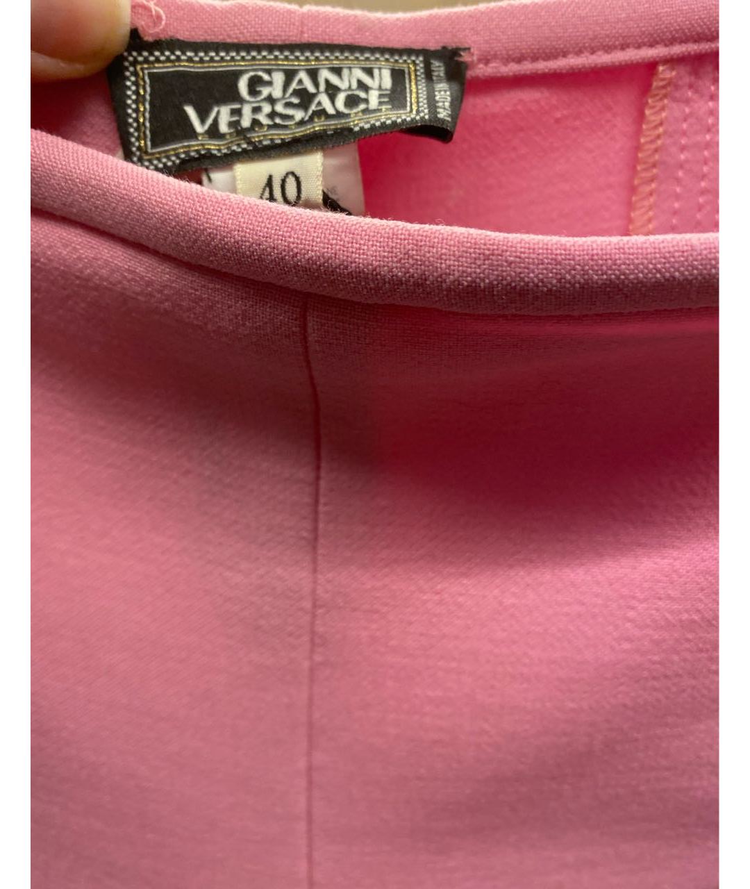 VERSACE Розовые полиэстеровые брюки широкие, фото 4