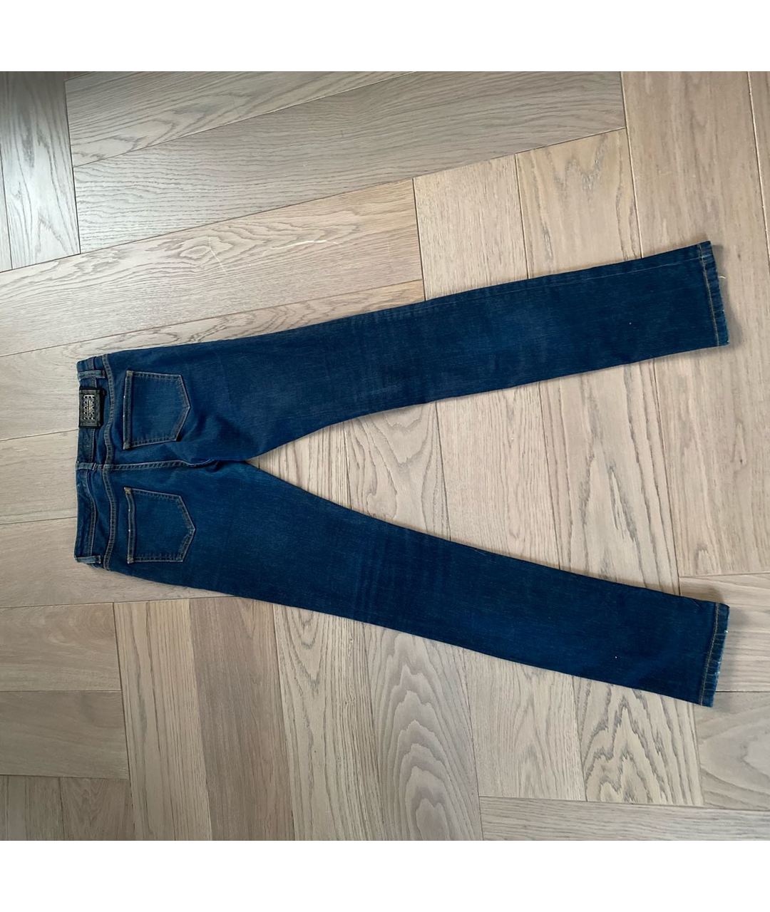 PHILIPP PLEIN Синие хлопко-эластановые джинсы слим, фото 2